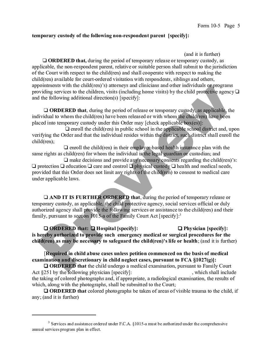 page 4 Child Protective - Order on Application for Return of Child Temporarily Removed from Home preview