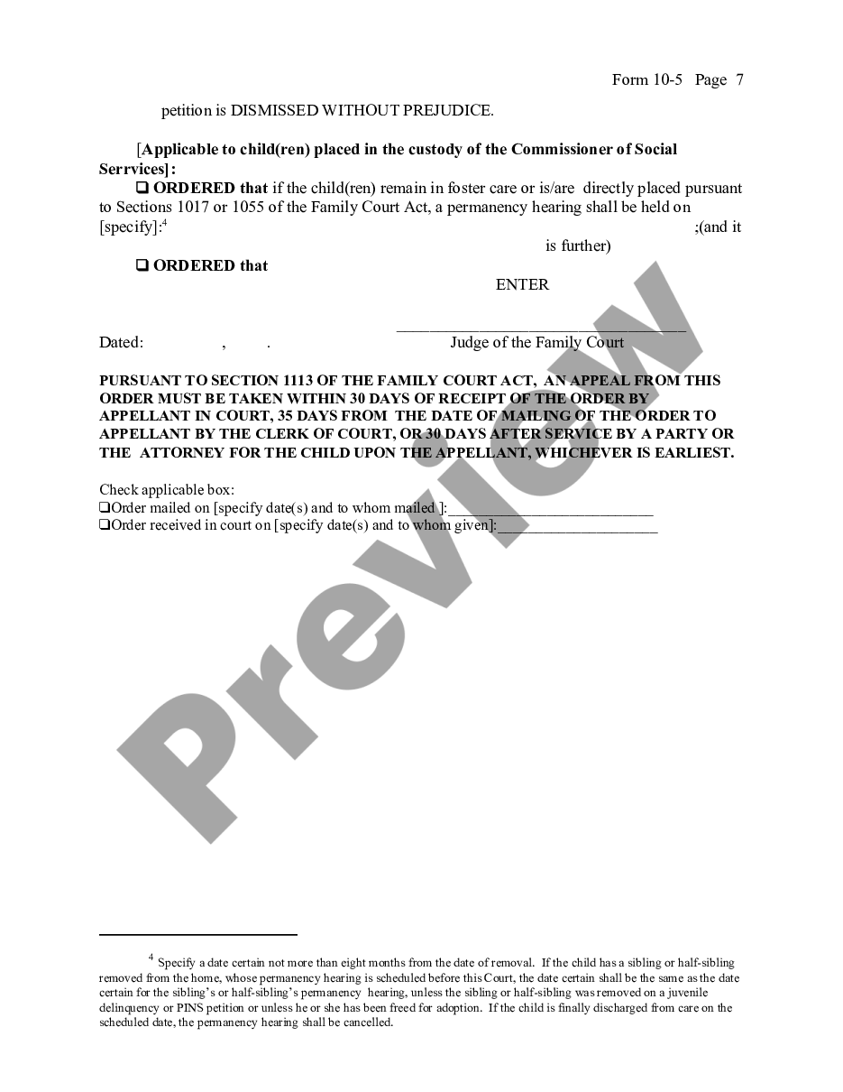 form Child Protective - Order on Application for Return of Child Temporarily Removed from Home preview