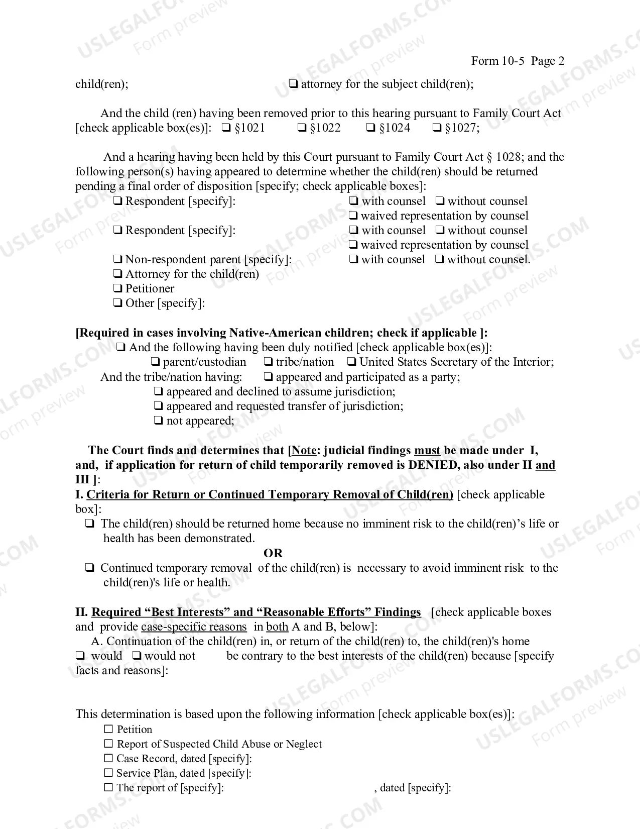Preview Order On Application For Return of Child Temporarily Removed From Home