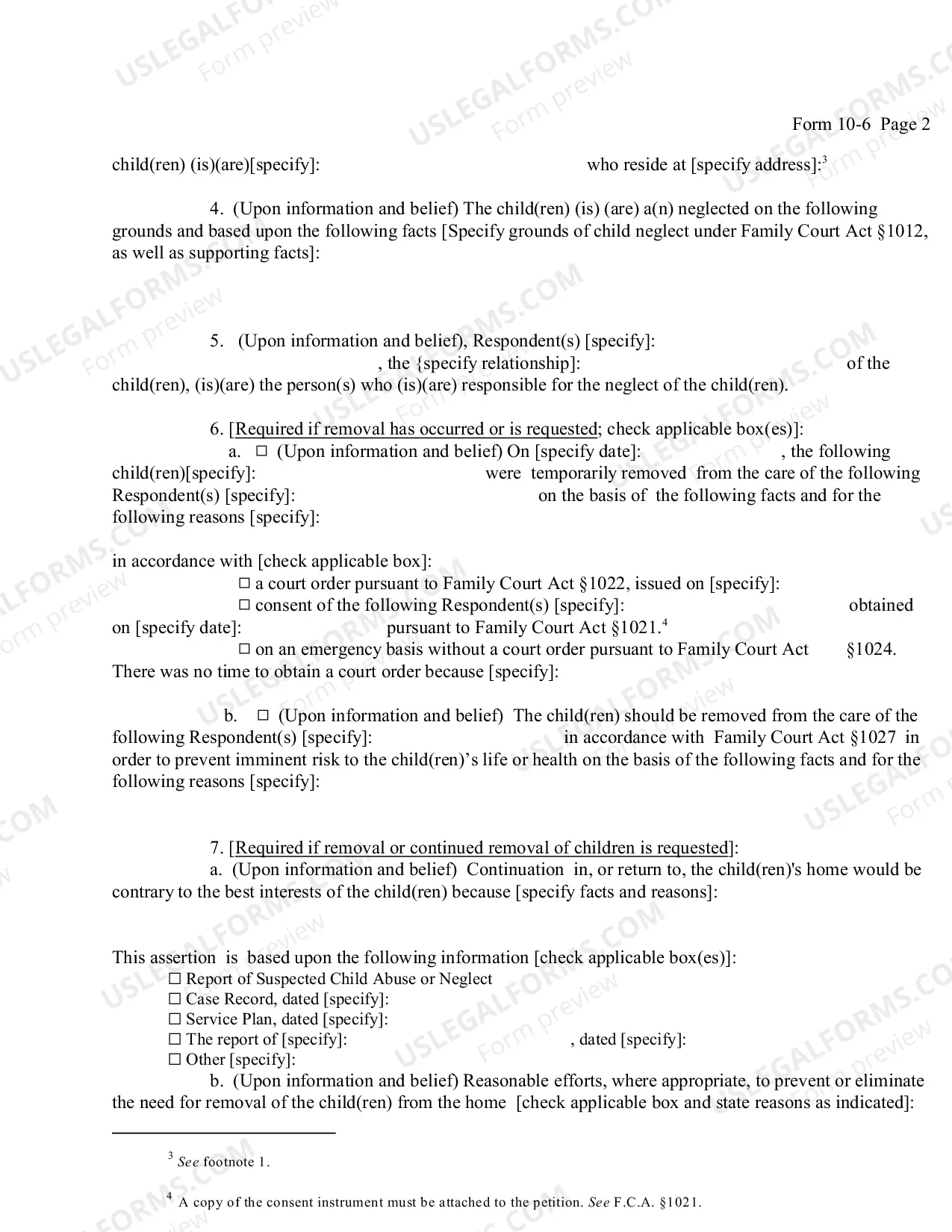 Preview Petition (Child Neglect)