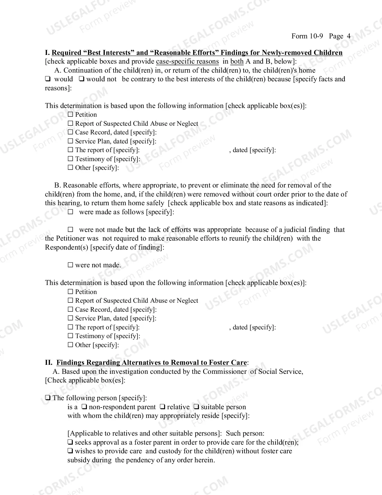 Preview Determination Upon Fact Finding (Abuse Neglect Severe Abuse Repeated Abuse)