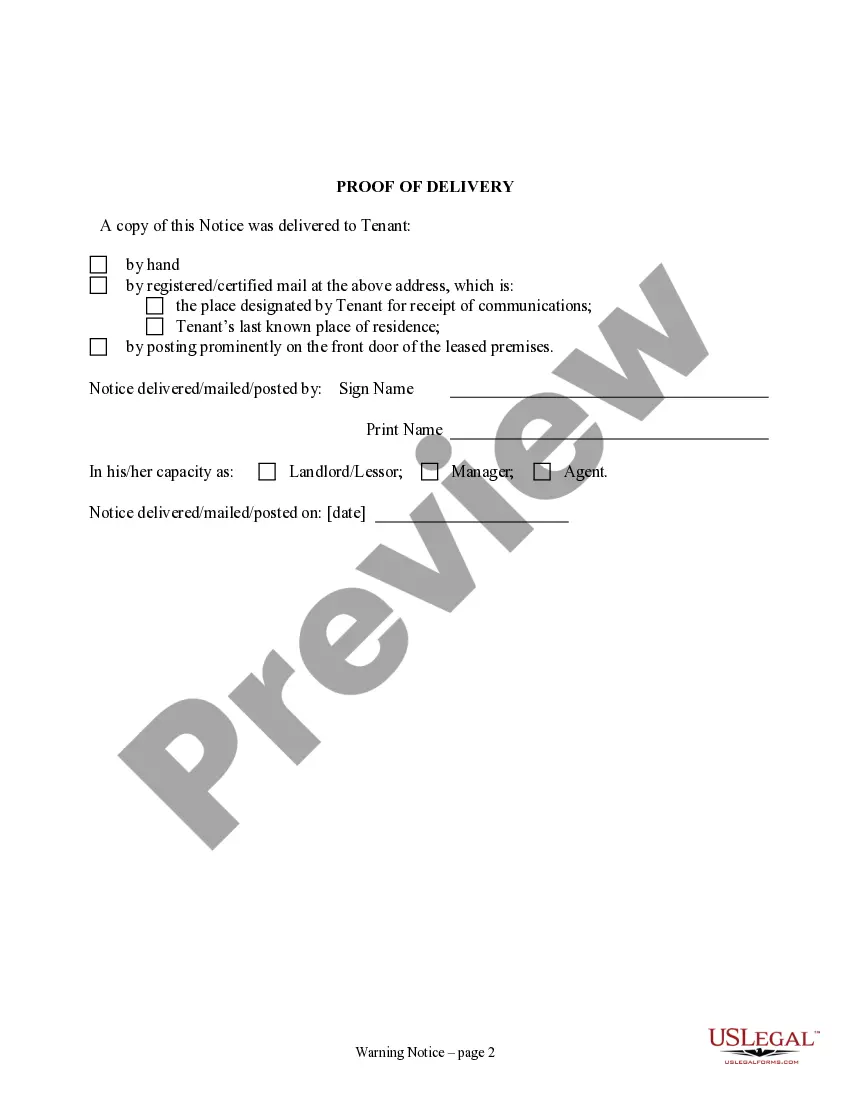 Get Notice of Default in Payment of Rent as Warning Prior to Demand to Pay or Terminate for Nonresidential or Commercial Property Preview Notice of Default in Payment of Rent as Warning Prior to Demand to Pay or Terminate for Nonresidential or Commercial Property