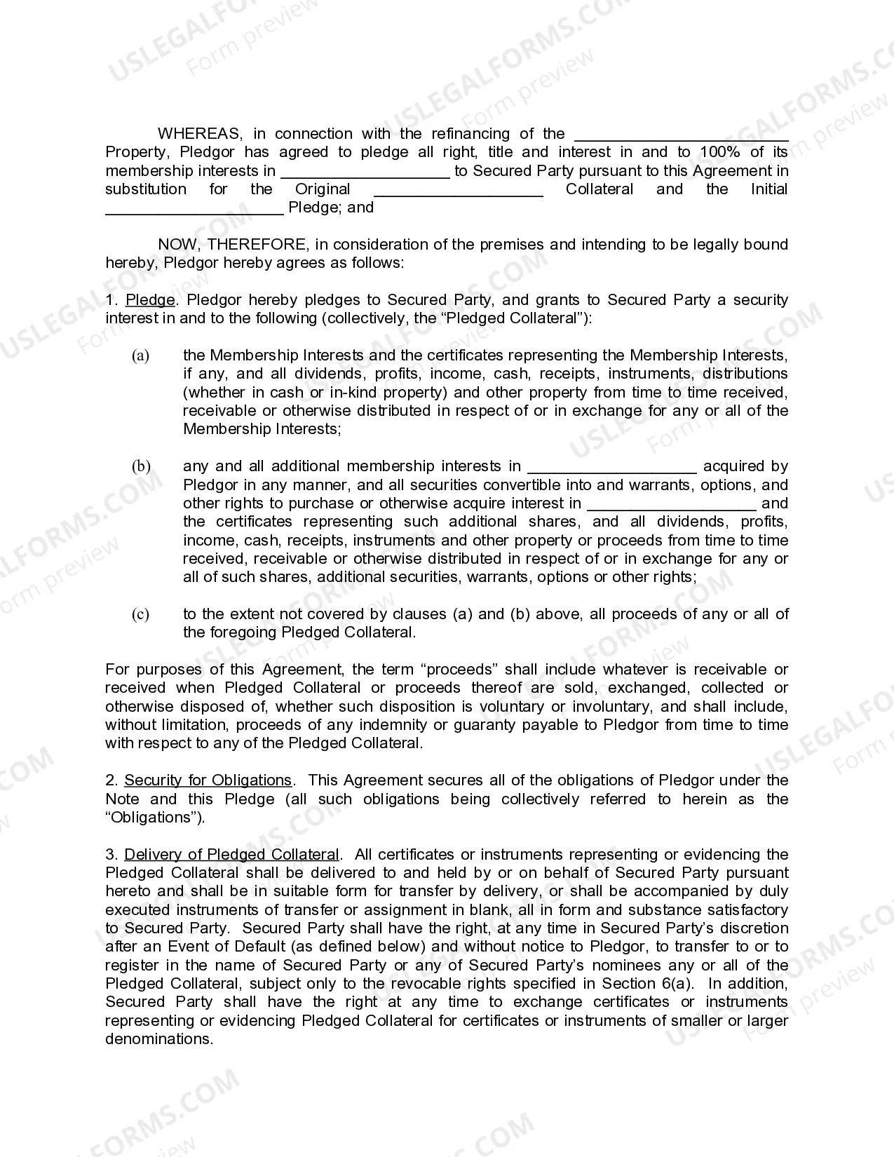Preview LLC Pledge Agreement