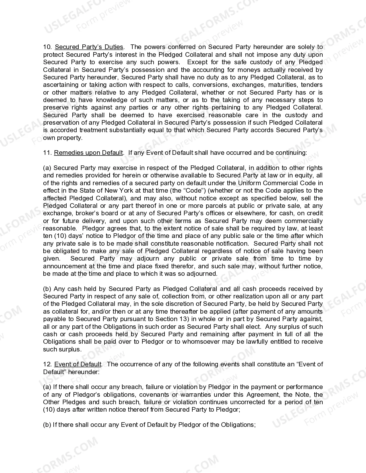 Preview LLC Pledge Agreement