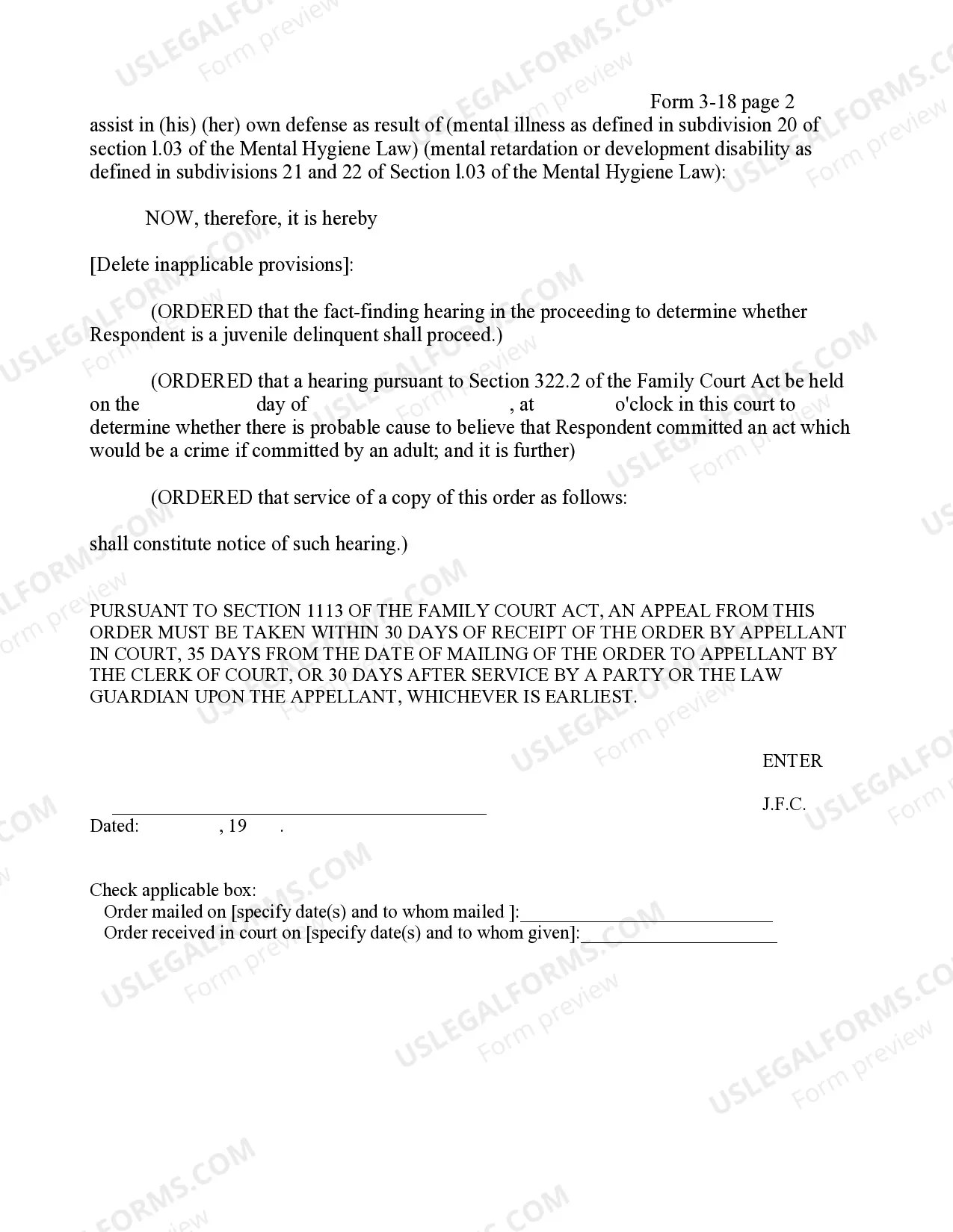 Preview Order In Proceeding To Determine Capacity And Notice of Hearing