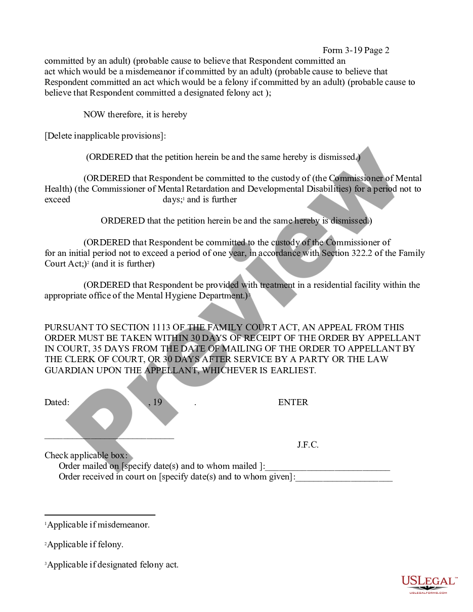 form Order Regarding Incapacitated Person - After Probable Cause Hearing preview