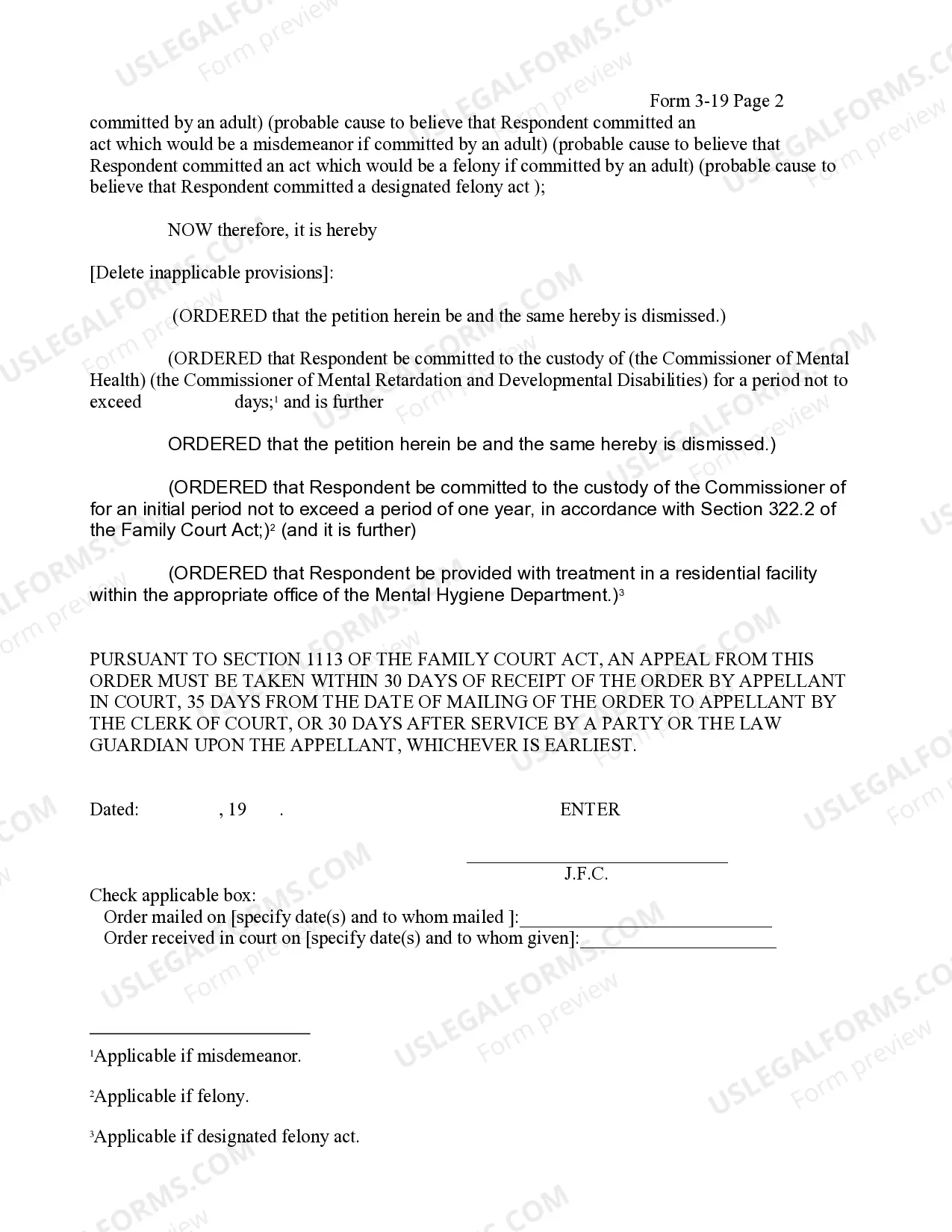 Preview Order Regarding Incapacitated Person After Probable Cause Hearing