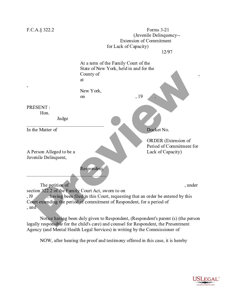 page 0 Order - Extension of Period of Commitment for Lack of Capacity preview