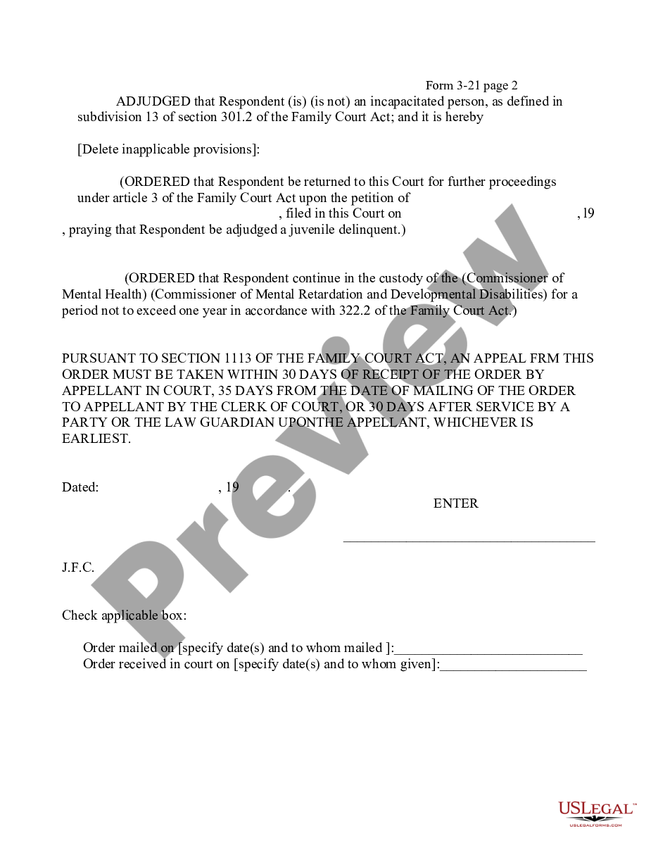 page 1 Order - Extension of Period of Commitment for Lack of Capacity preview