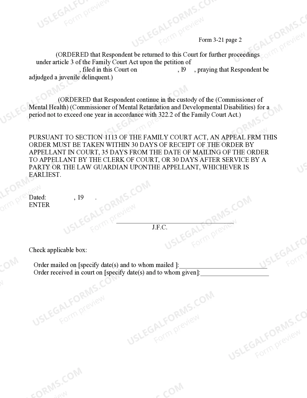 Preview Order (Extension of Period of Commitment For Lack of Capacity)