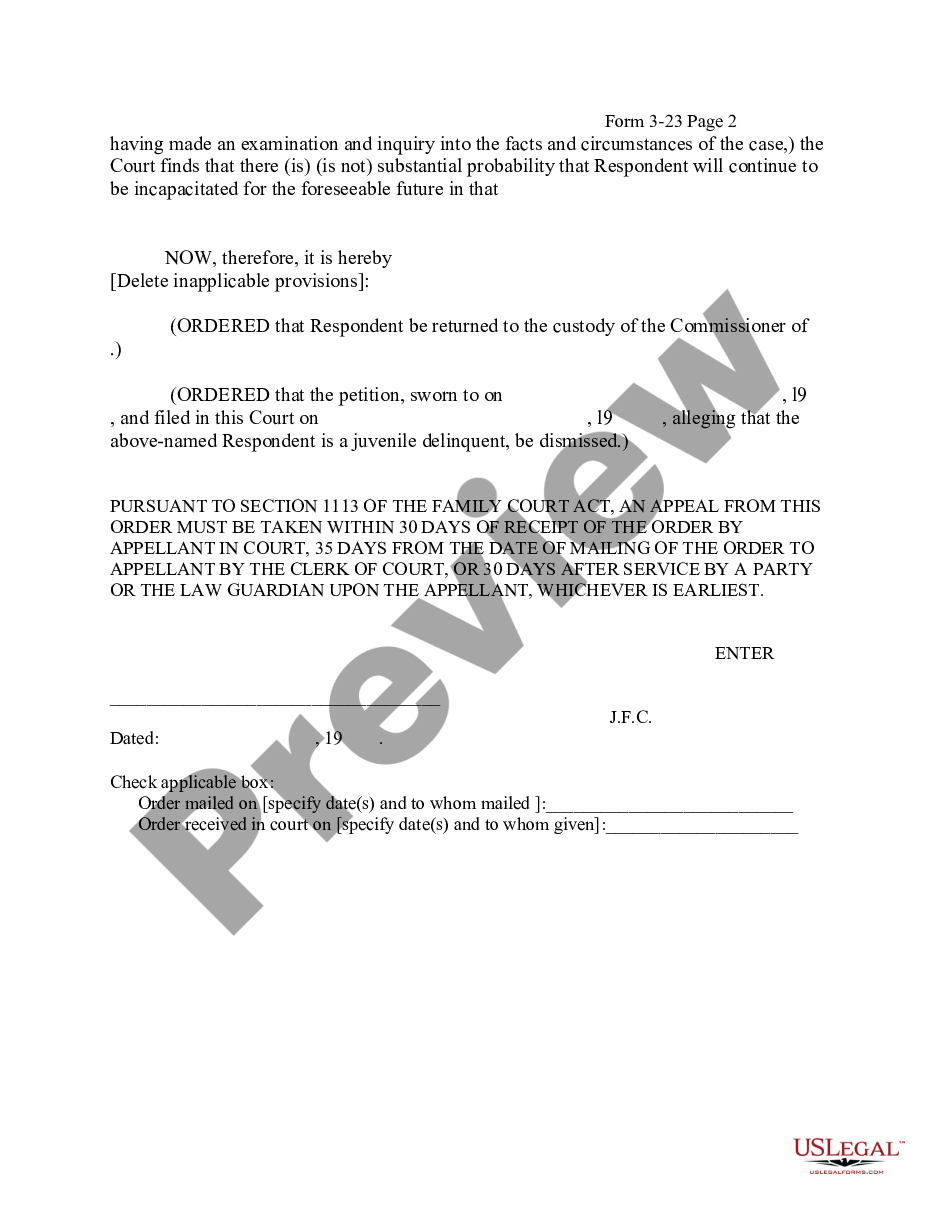 page 1 Order Dismissing Petition for Lack of Capacity preview