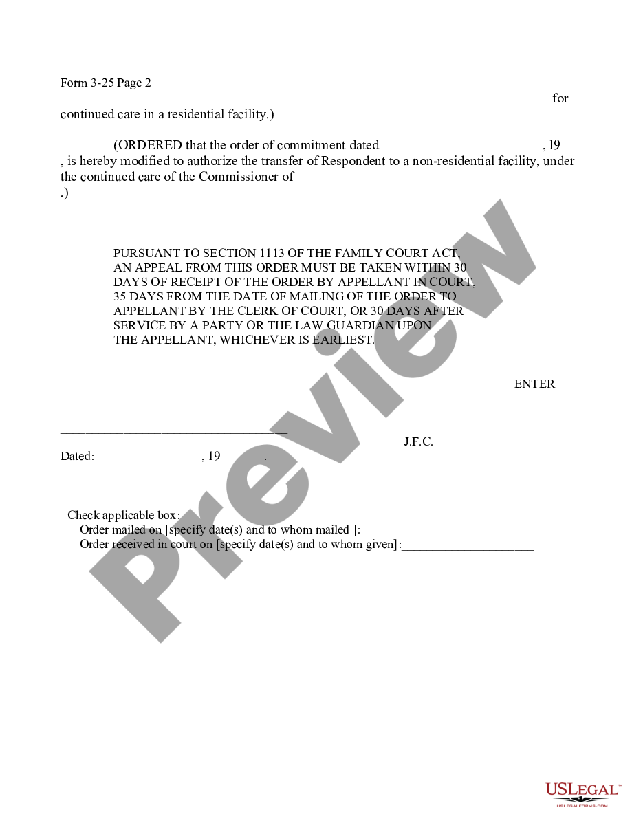 page 1 Order - Modifying Order of Commitment for Lack of Capacity preview