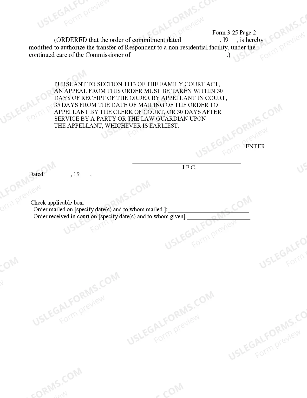 Preview Order Modifying Order of Commitment For Lack of Capacity