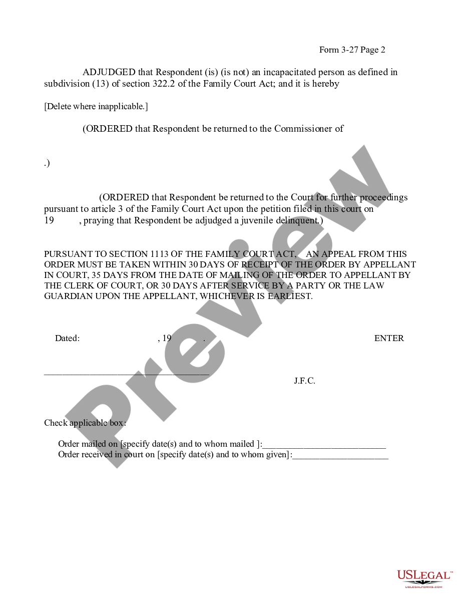 page 1 Order Determining Capacity Prior to Commitment preview
