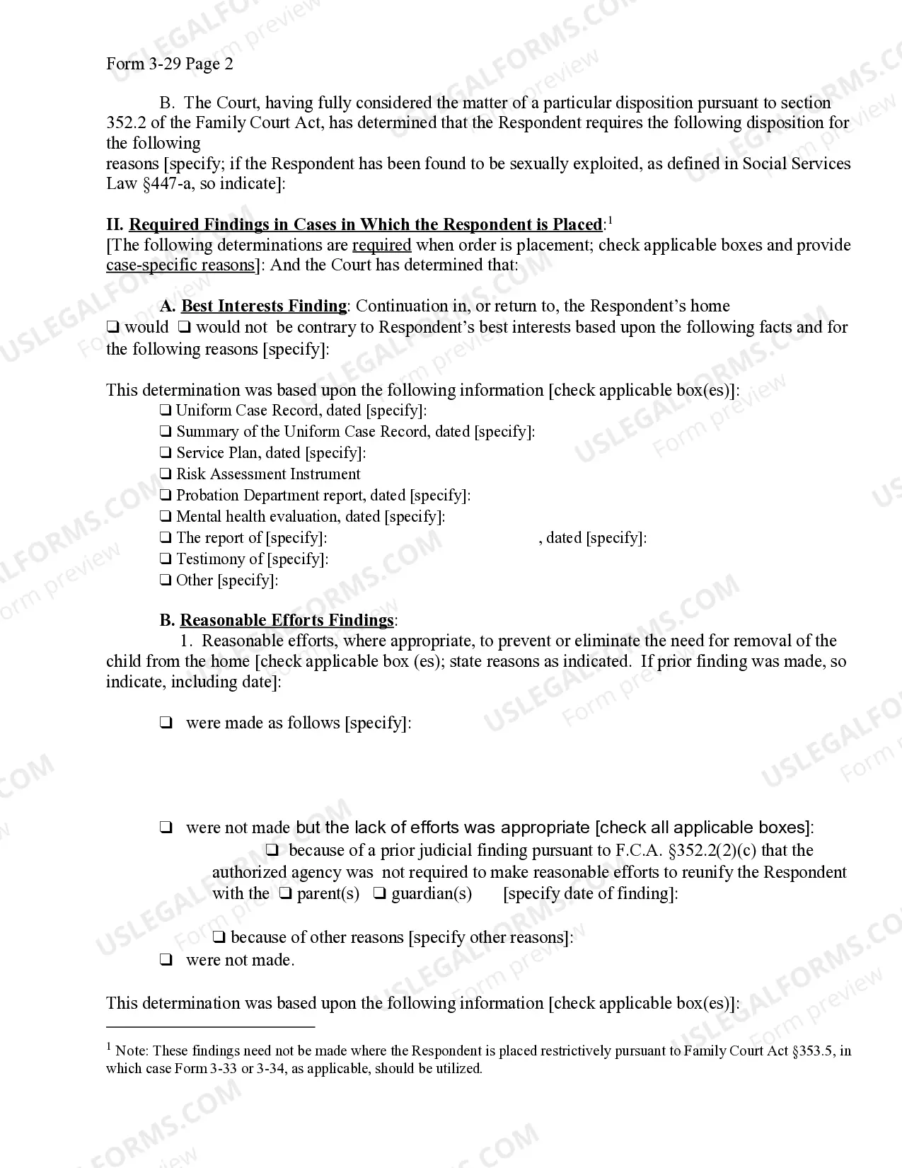 Preview Order of Disposition