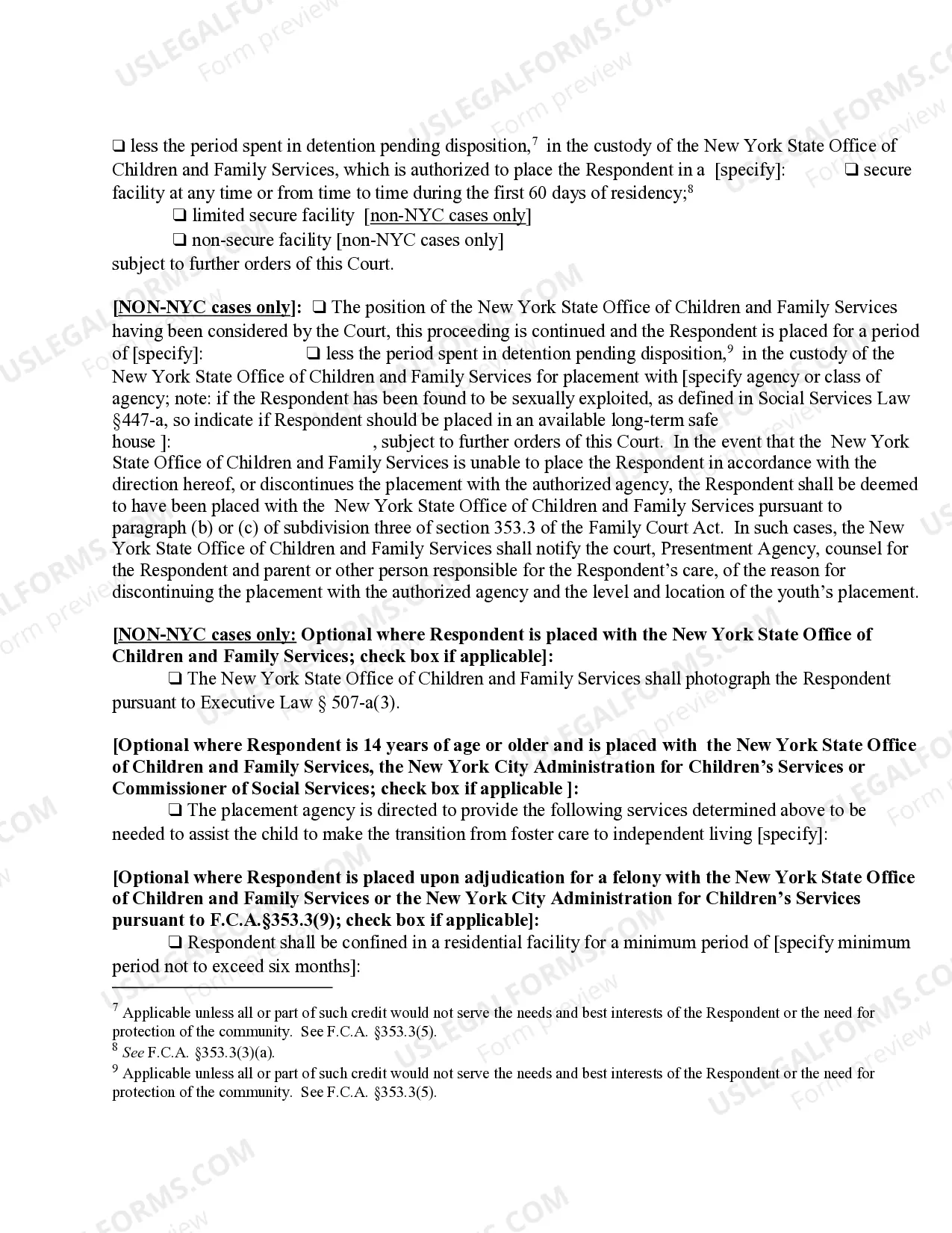 Preview Order of Disposition