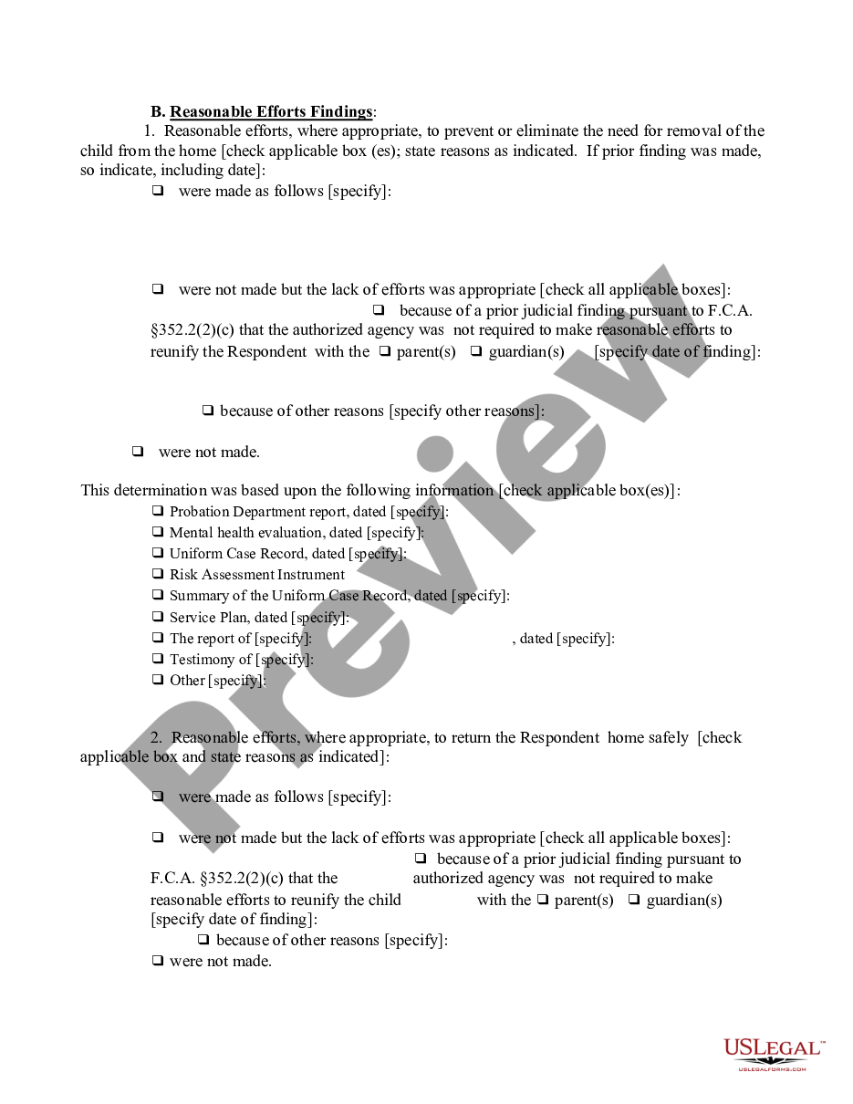 page 2 Order of Disposition - Designated Felony - No Restrictive Placement preview