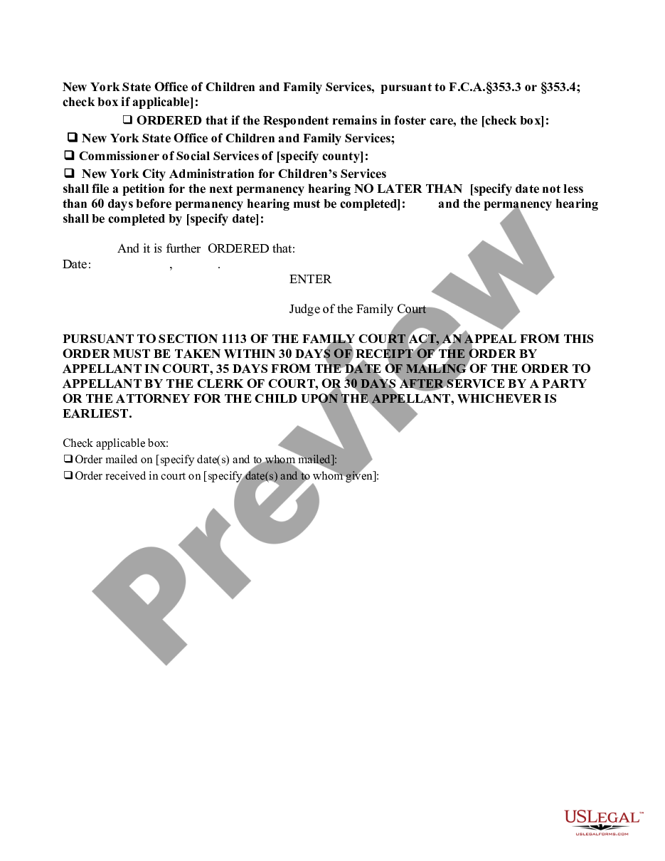 page 8 Order of Disposition - Designated Felony - No Restrictive Placement preview