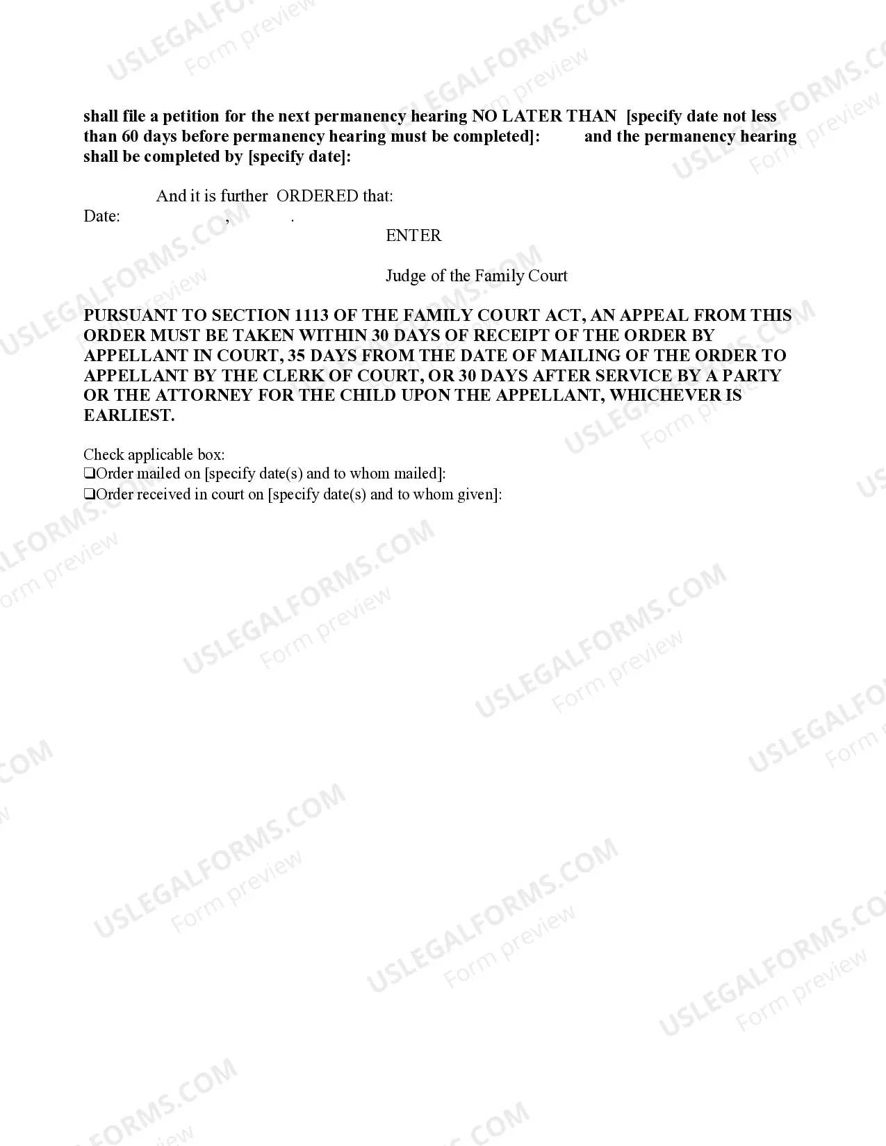 Preview Order of Disposition Designated Felony No Restrictive Placement