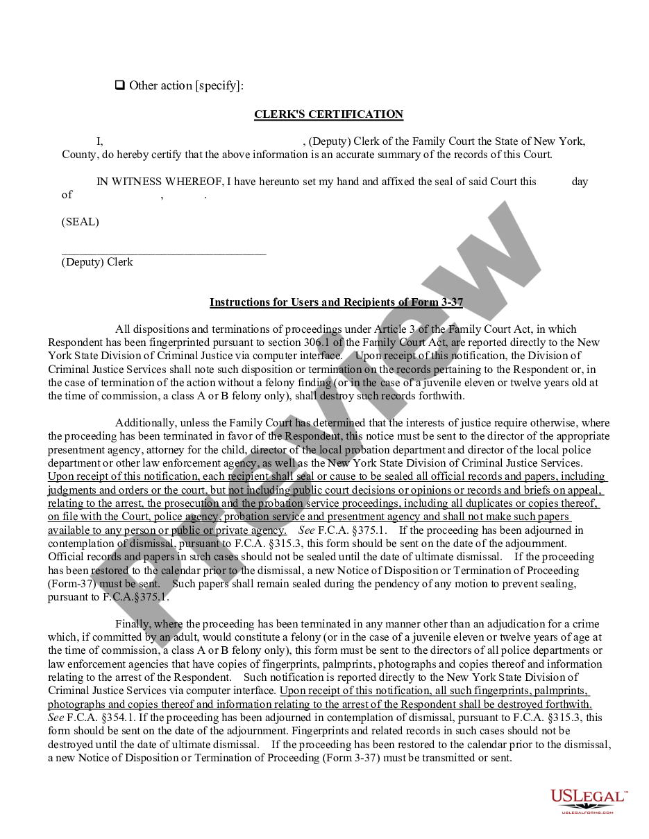 form Notice of Disposition or Termination of Proceeding preview