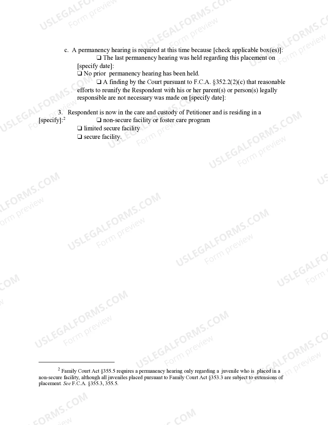 Preview Petition Extension of Placement And Permanency Hearing