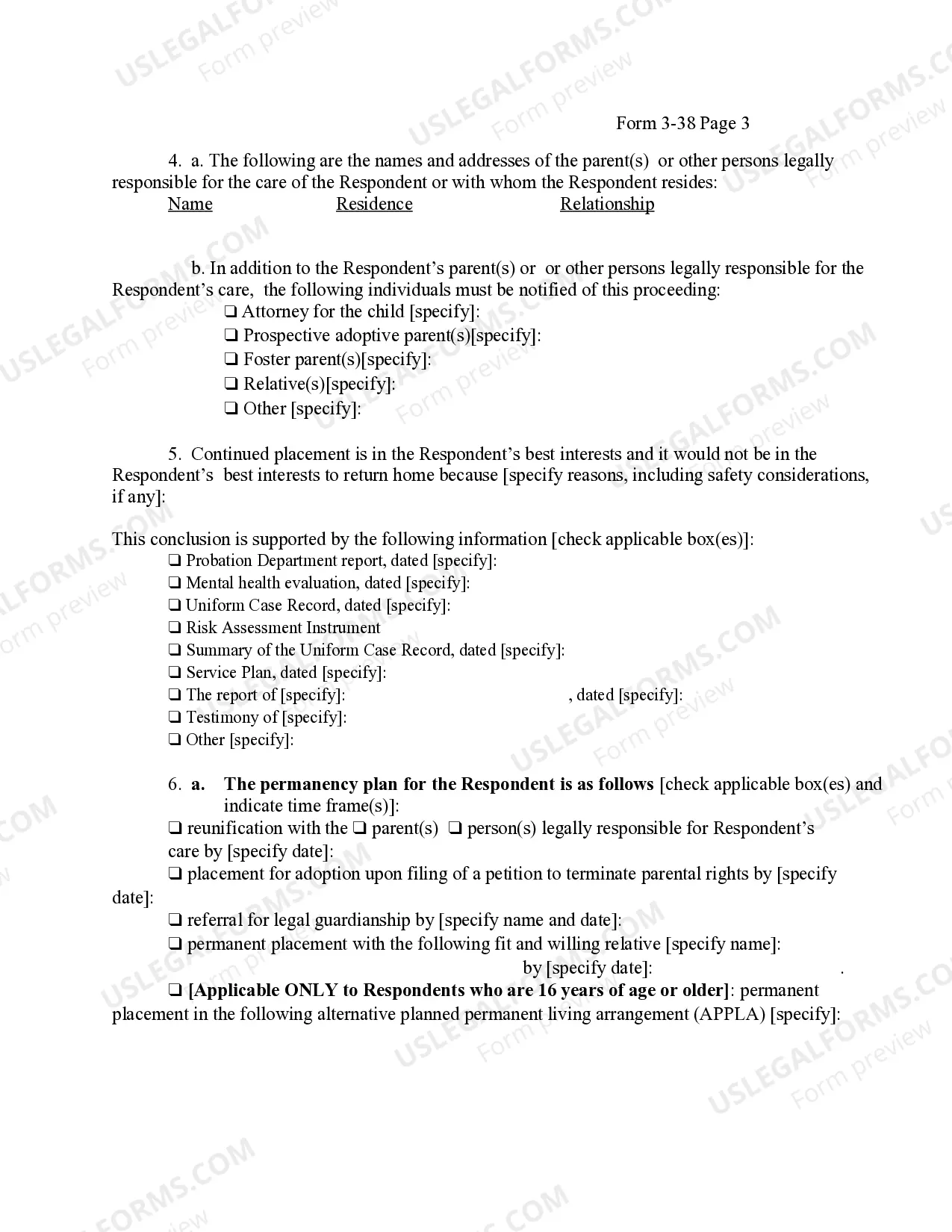 Preview Petition Extension of Placement And Permanency Hearing