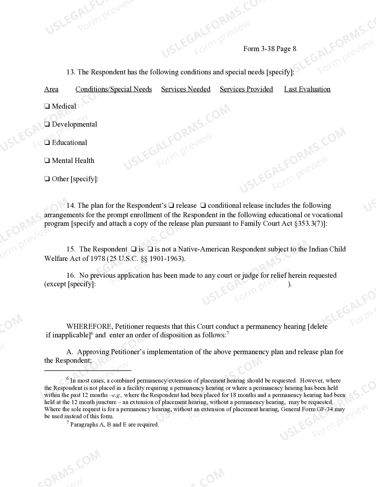 Preview Petition Extension of Placement And Permanency Hearing
