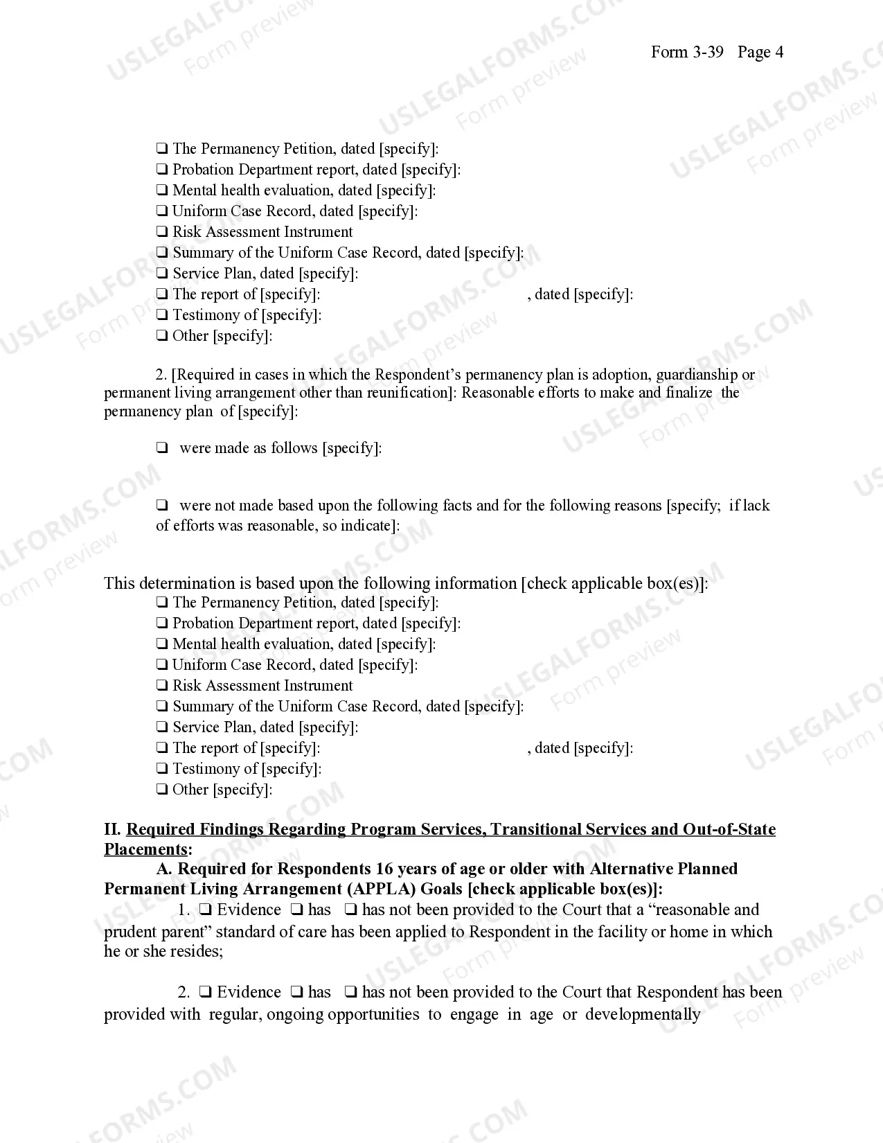 Preview Extension of Placement And Permanency Hearing Order