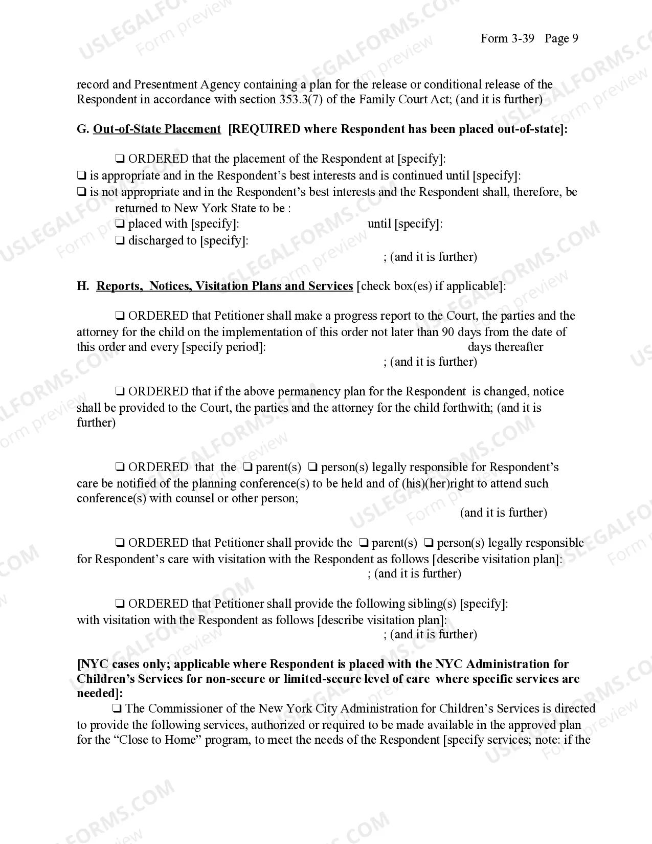 Preview Extension of Placement And Permanency Hearing Order