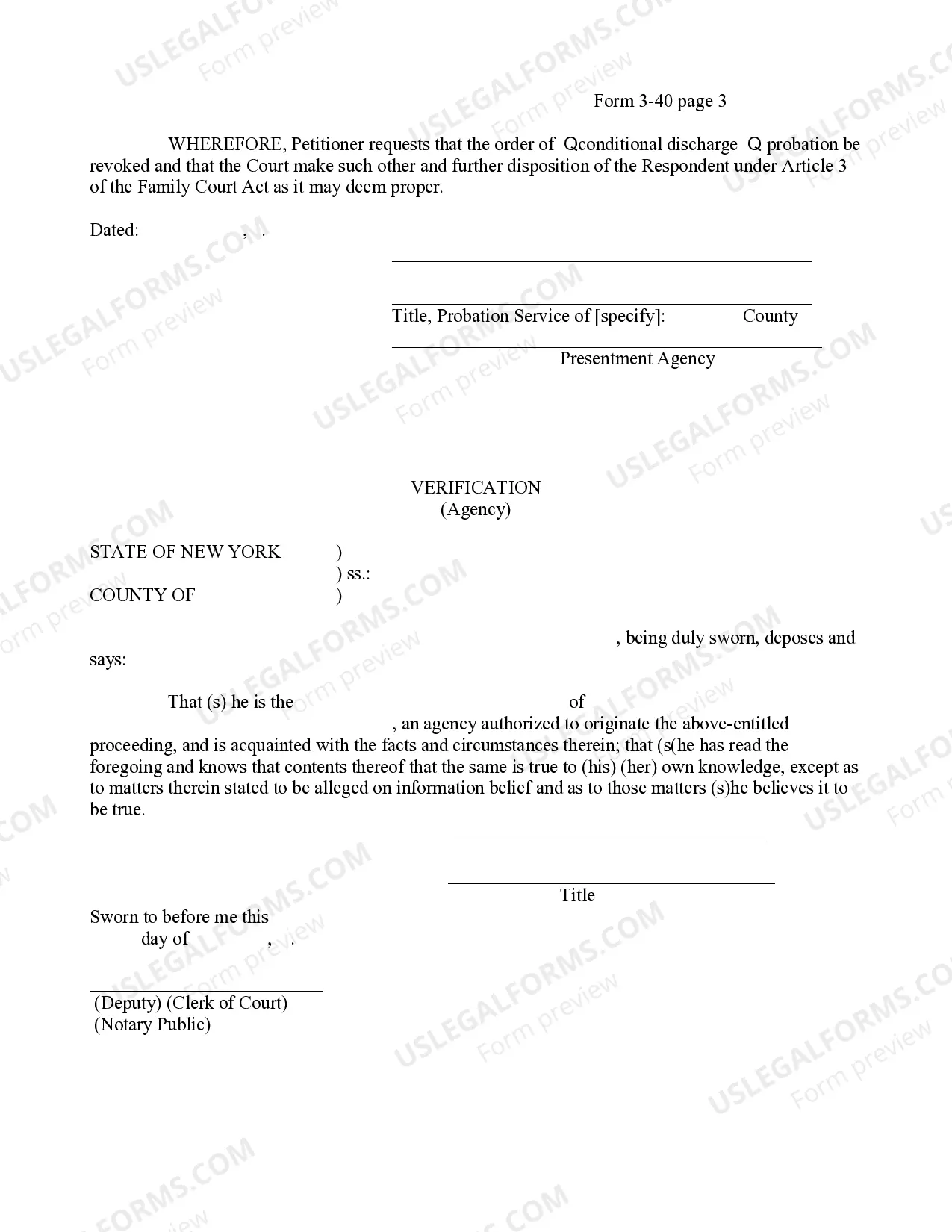 Preview Petition (For Violation of Order of Probation Or Conditional Discharge)