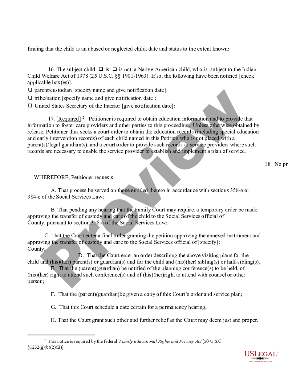 page 4 Petition for Approval of a Placement Instrument preview