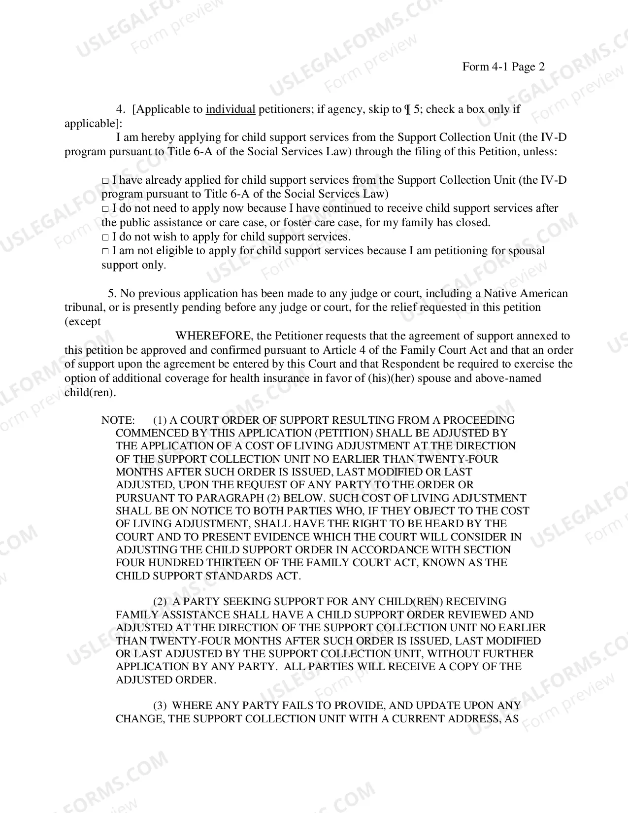 Preview Petition For An Order Upon Support Agreement
