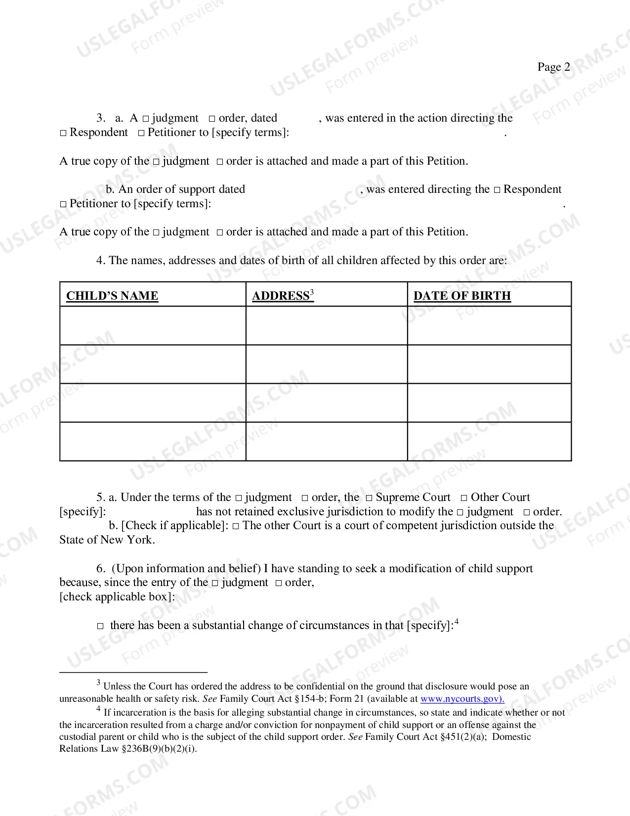 Preview Petition For Modification of Order Made By Family Court Or Another Court
