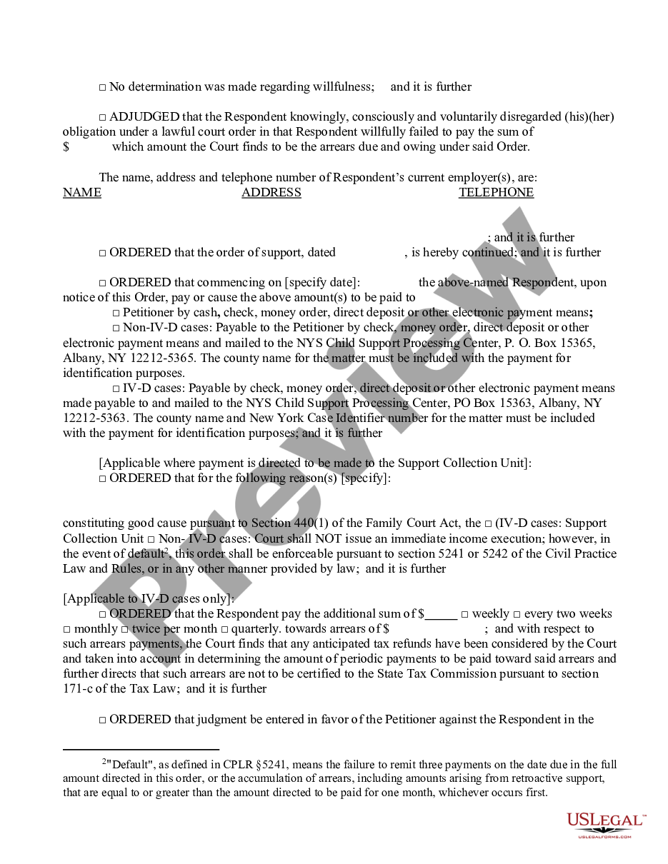 page 2 Order of Disposition - Violation of Support Order preview