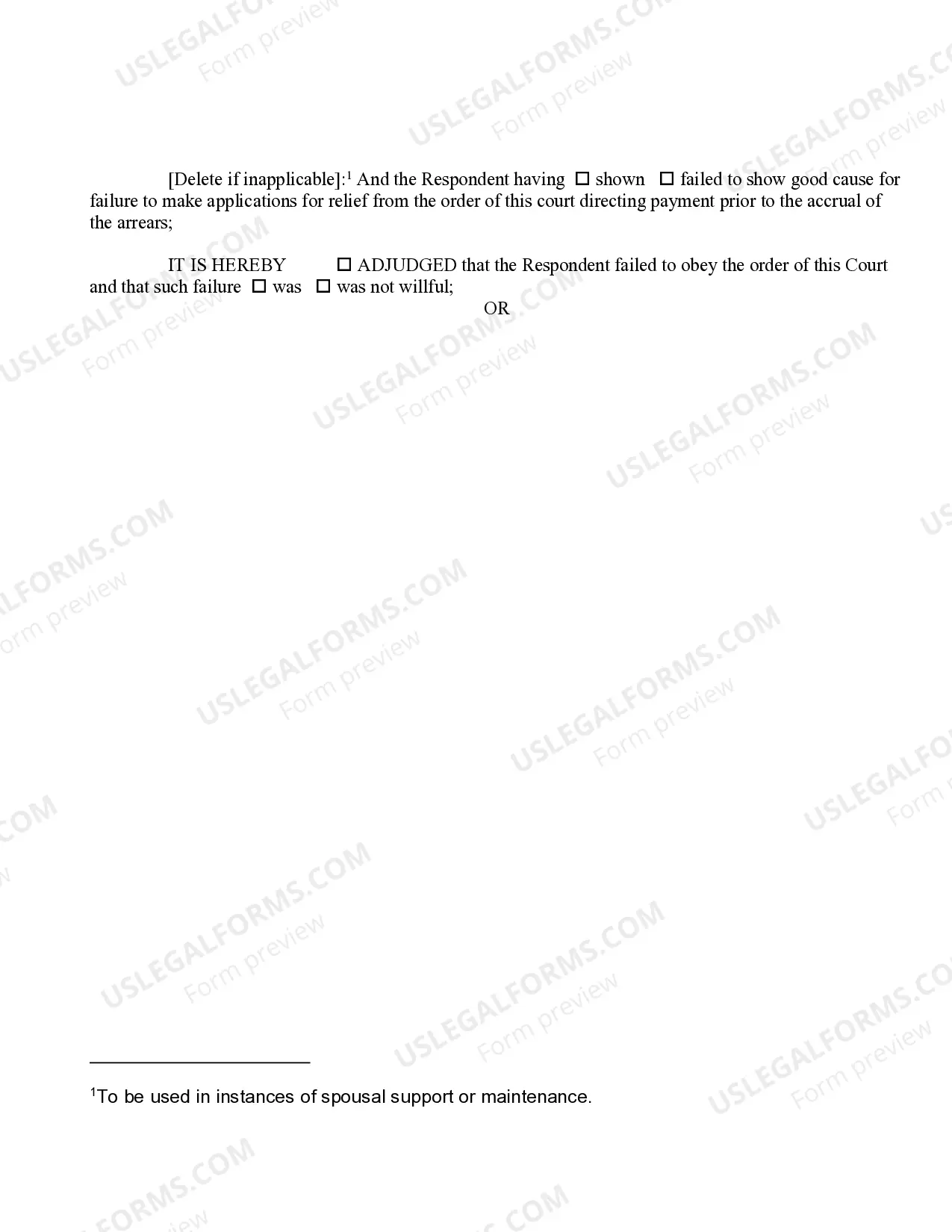 Preview Order Upon Support Magistrate Determination of Willfulness