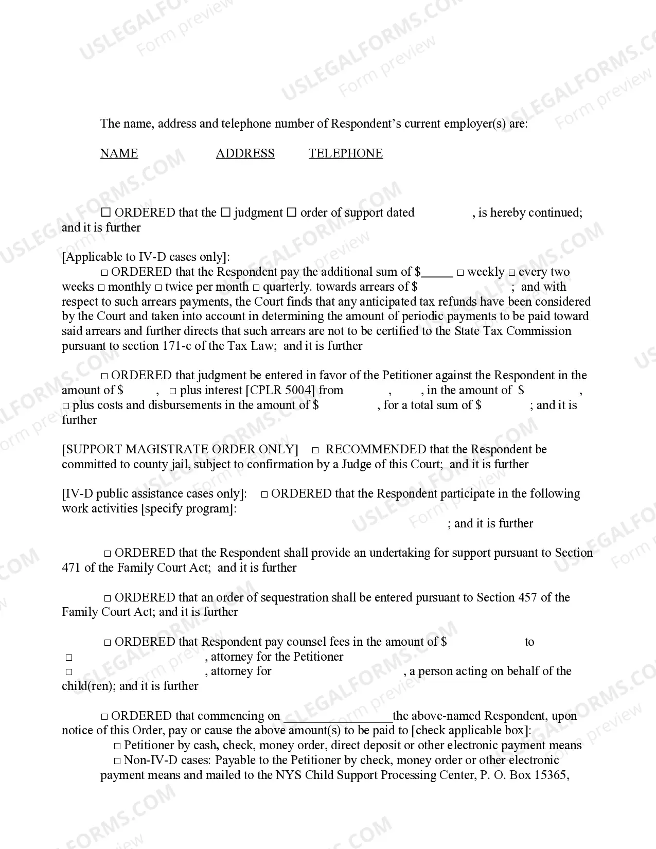 Preview Order Enforcing An Order of Support Made By Another Court