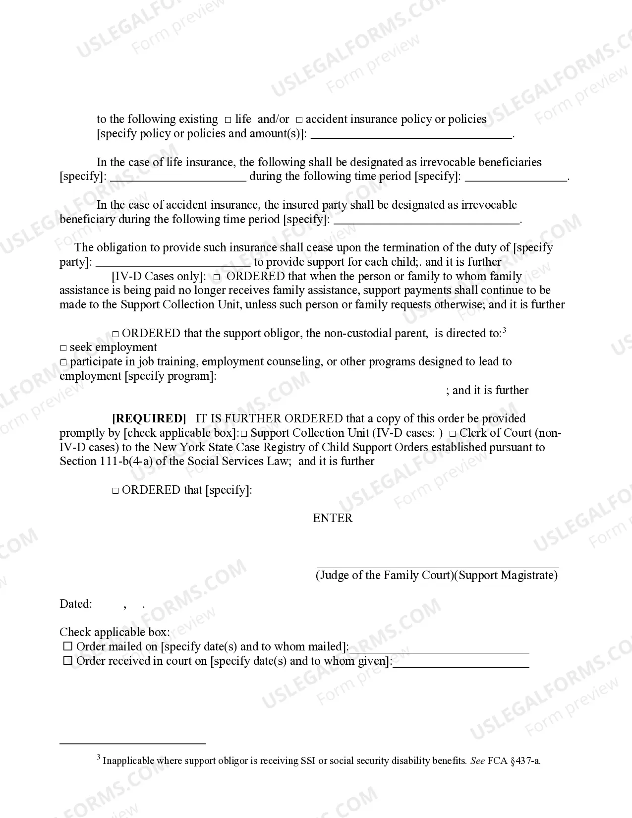 Preview Order Enforcing An Order of Support Made By Another Court