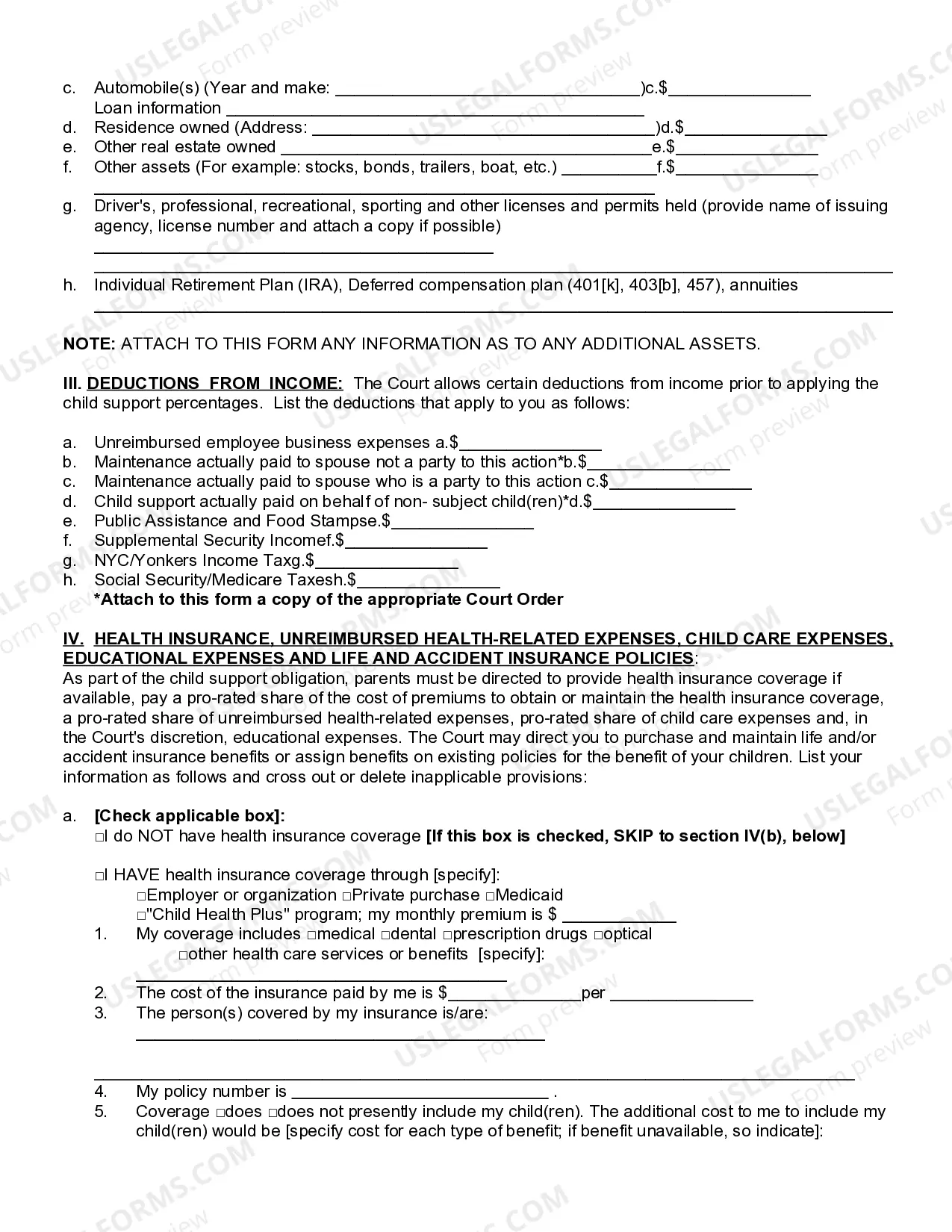 Preview Financial Disclosure Affidavit