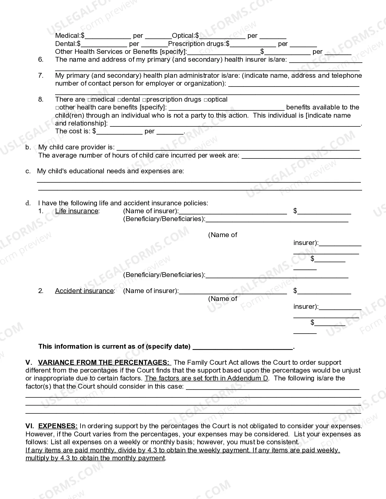 Preview Financial Disclosure Affidavit