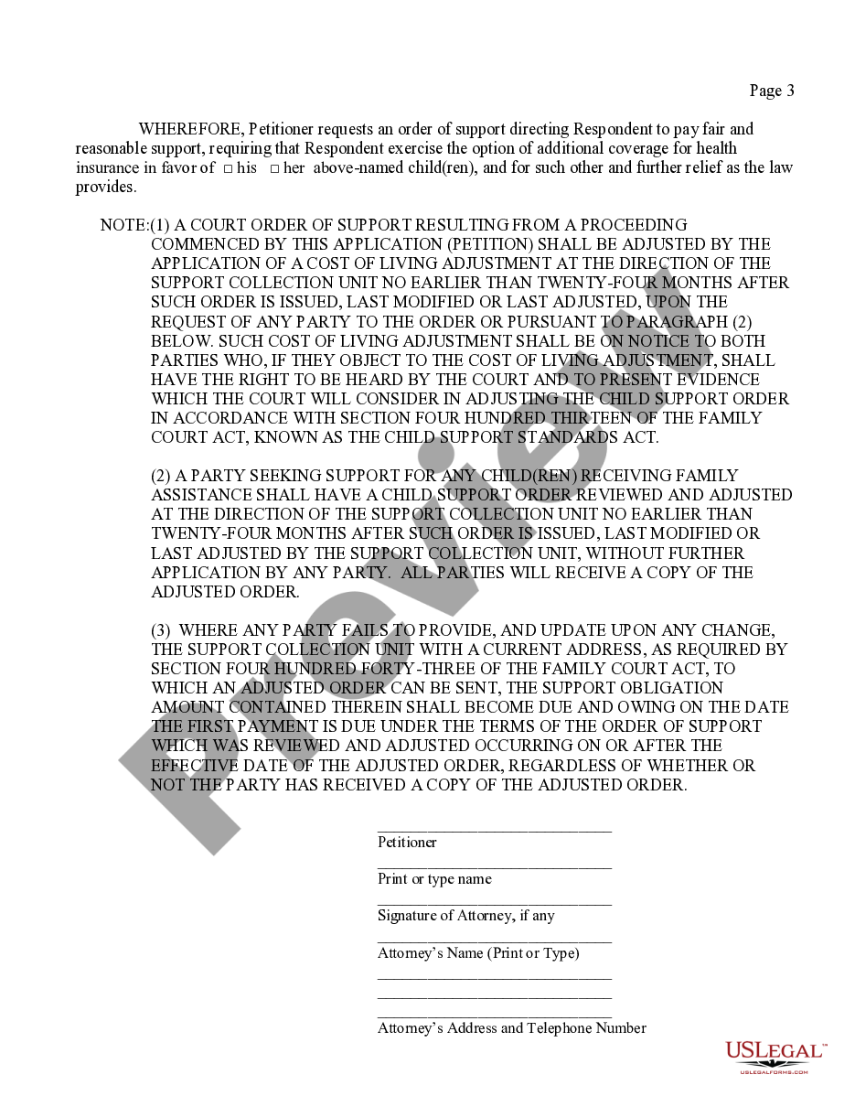 page 2 Petition for Support after Acknowledgment of Paternity - Individual preview