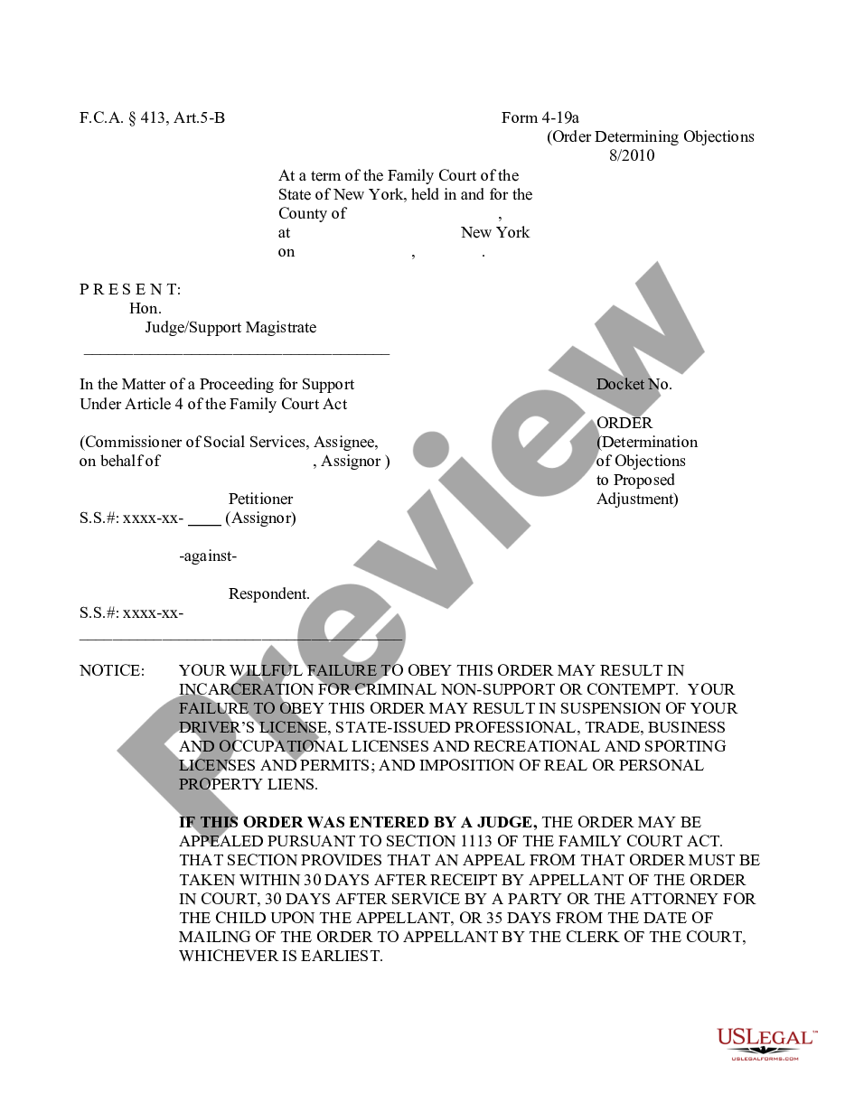 page 0 Order Determining Objection to Proposed Adjustment preview