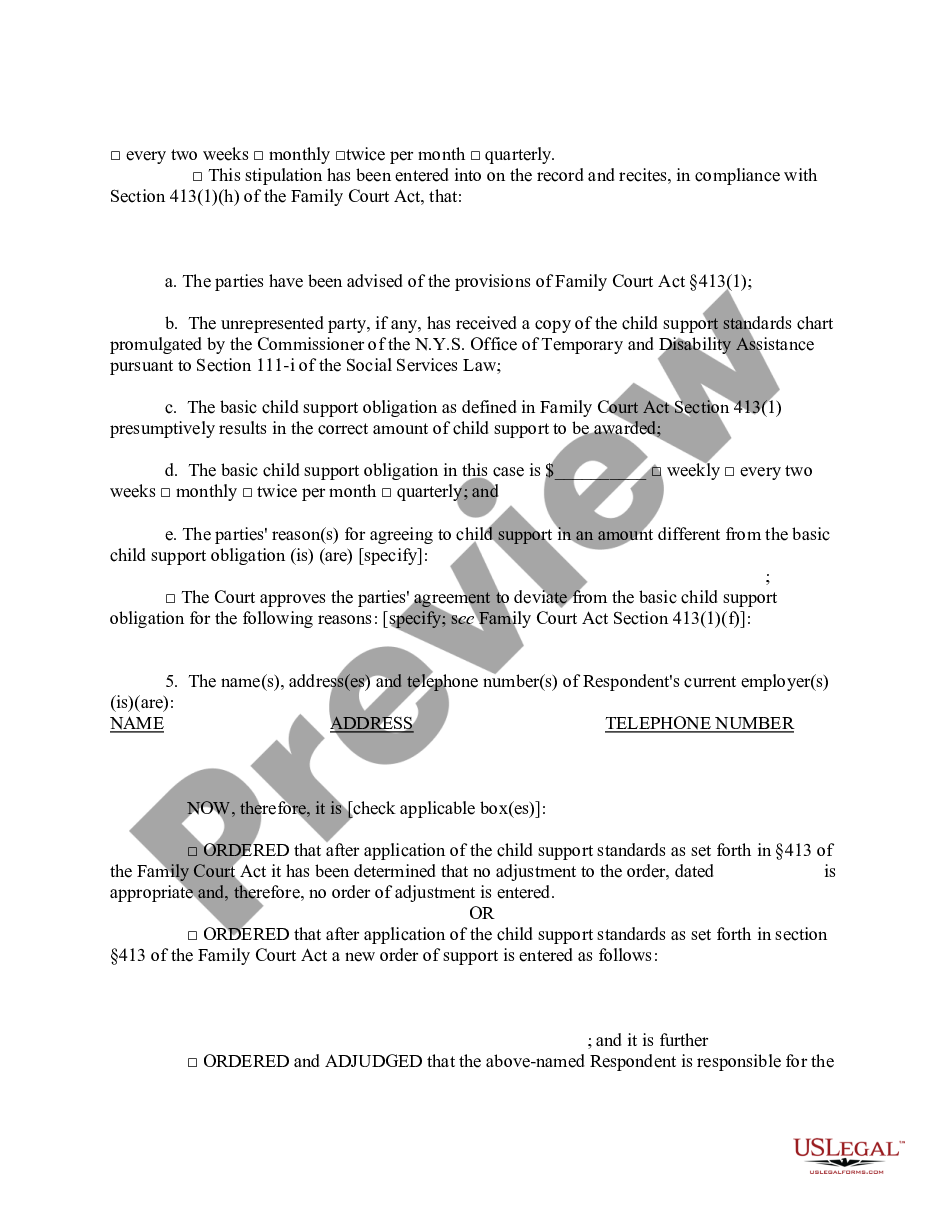 form Order Determining Objection to Adjusted Order - Cost of Living Adjustment - COLA preview