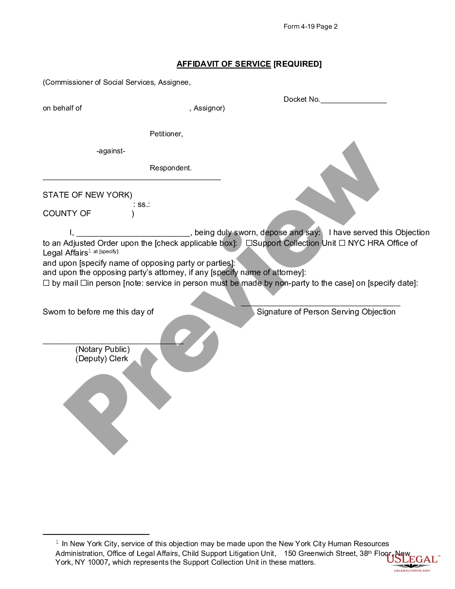 page 1 Objection to an Adjusted Order Issued by the Support Collection Unit preview