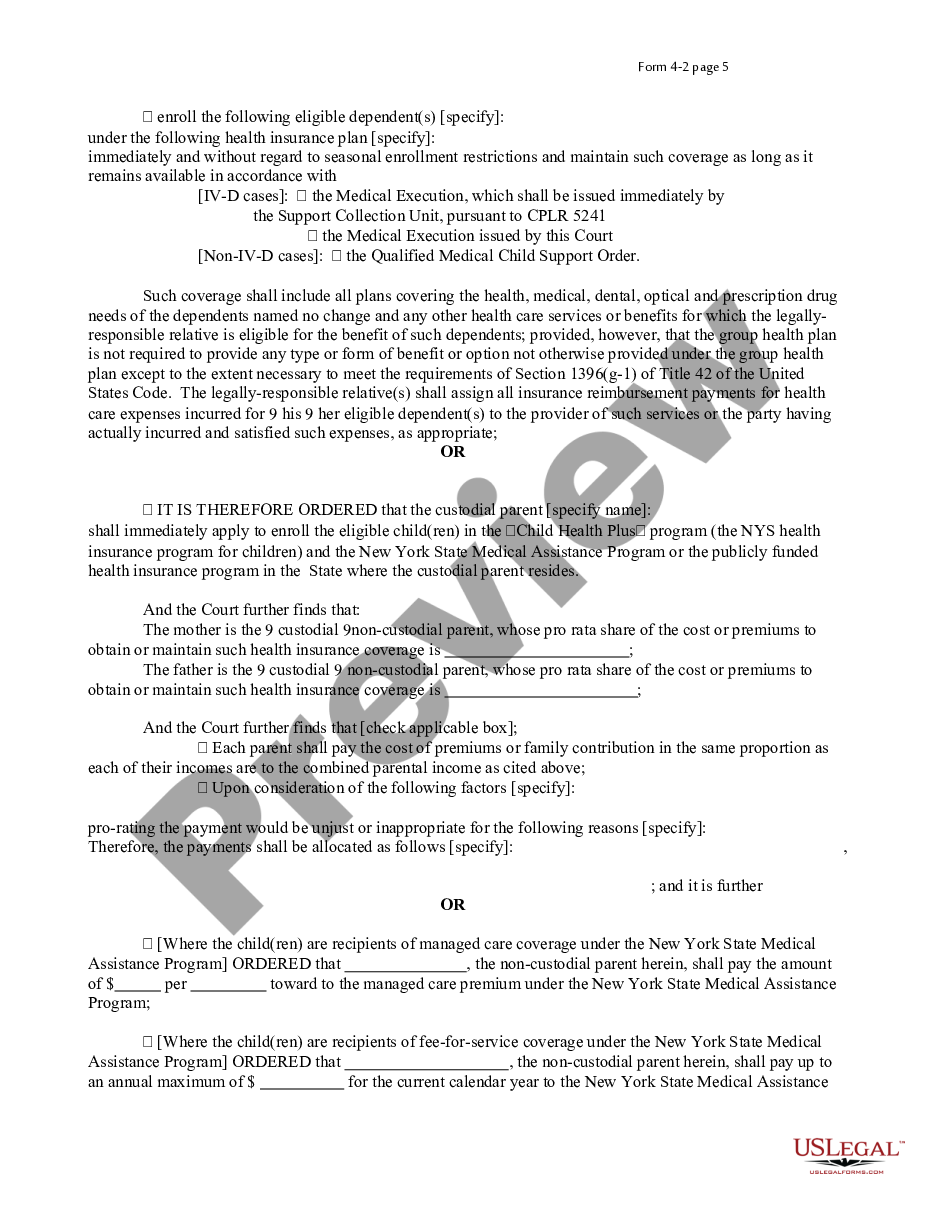 page 4 Order Upon Support Agreement preview