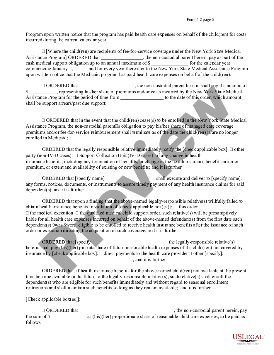 page 5 Order Upon Support Agreement preview