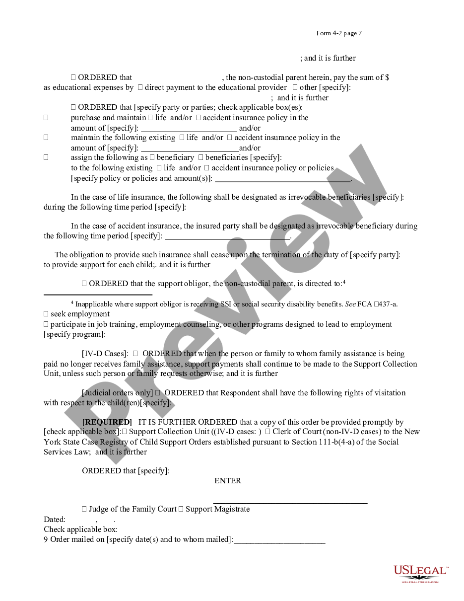 page 6 Order Upon Support Agreement preview