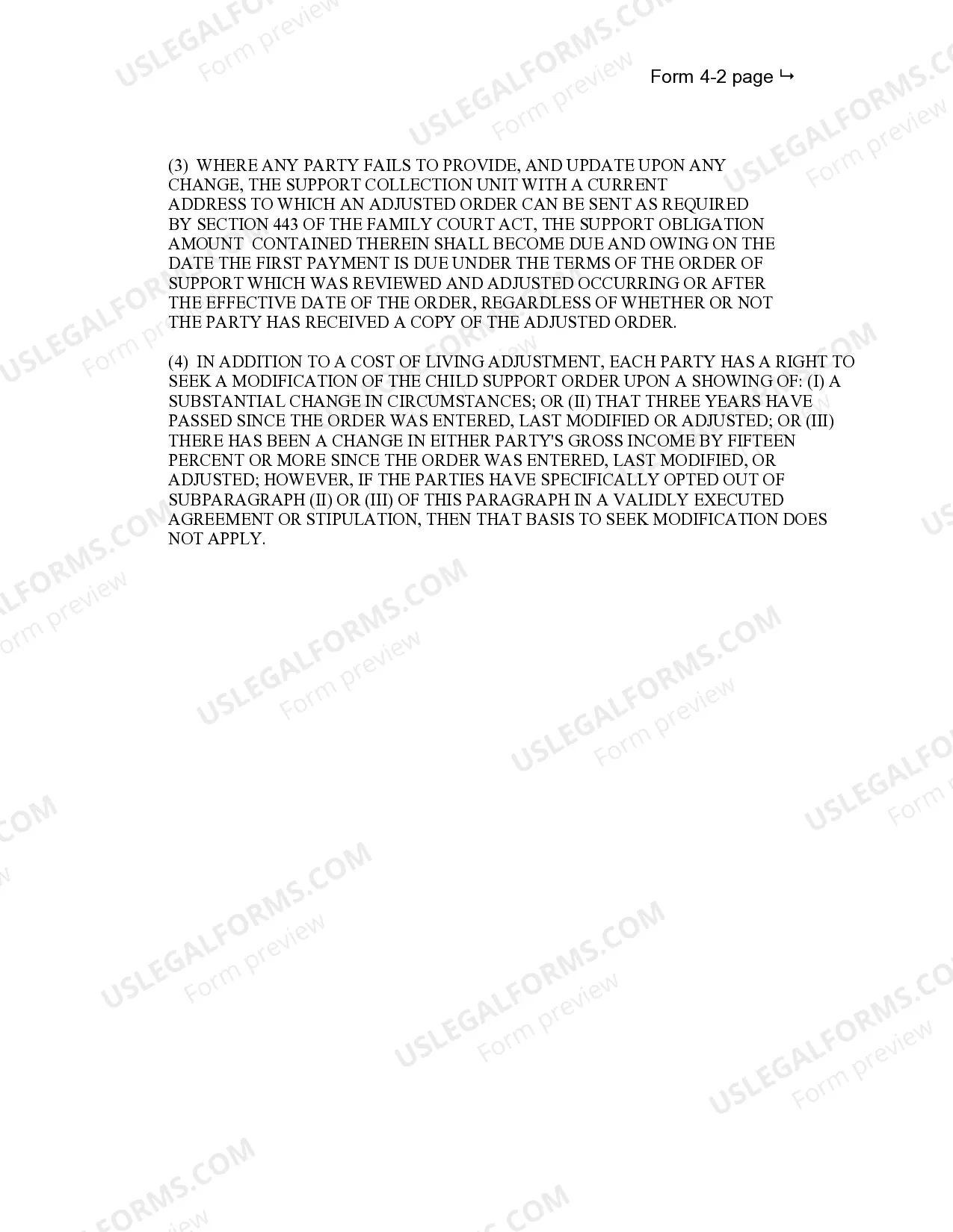 Preview Order Upon Support Agreement