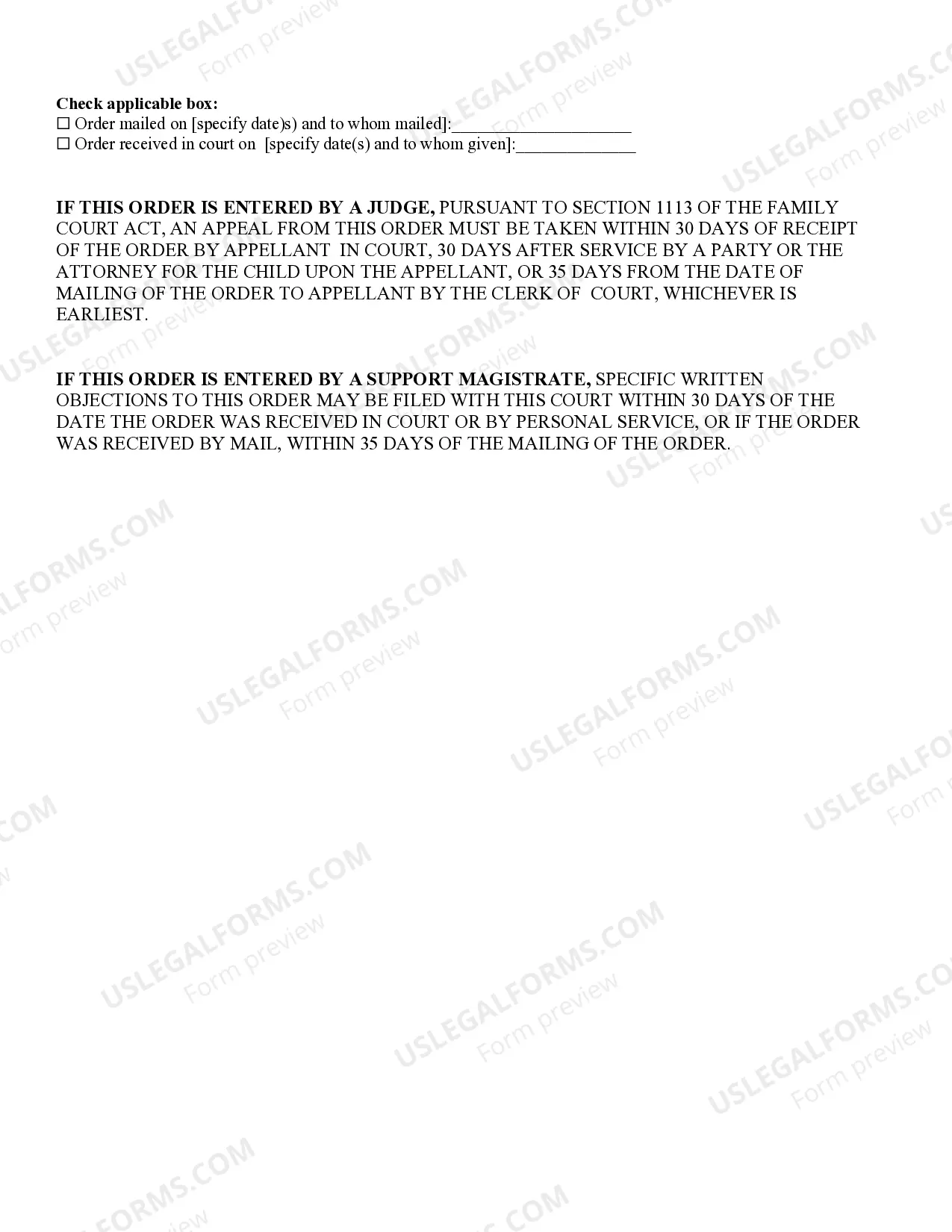 Preview Order - Electronic Testimony Application