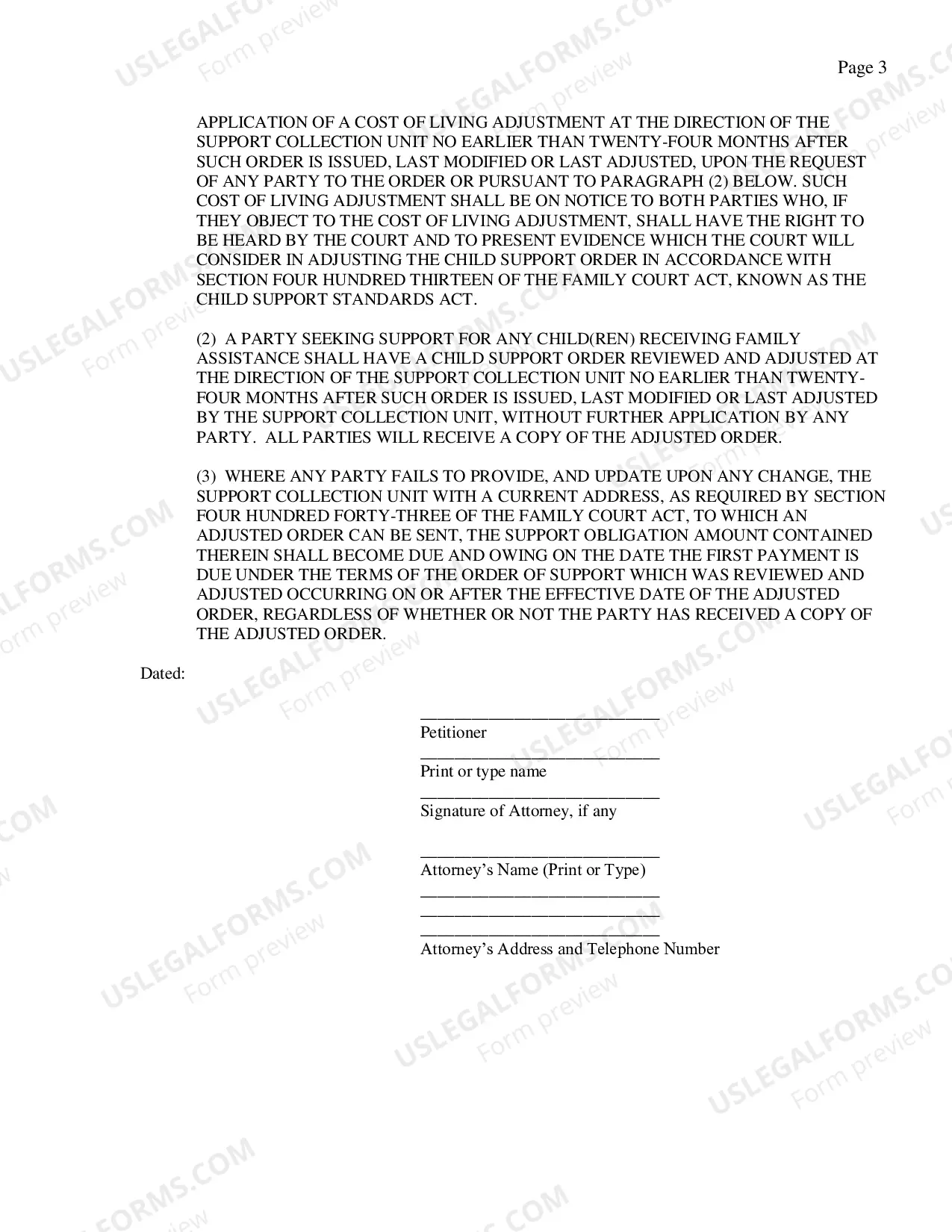Preview Support Petition (Individual)