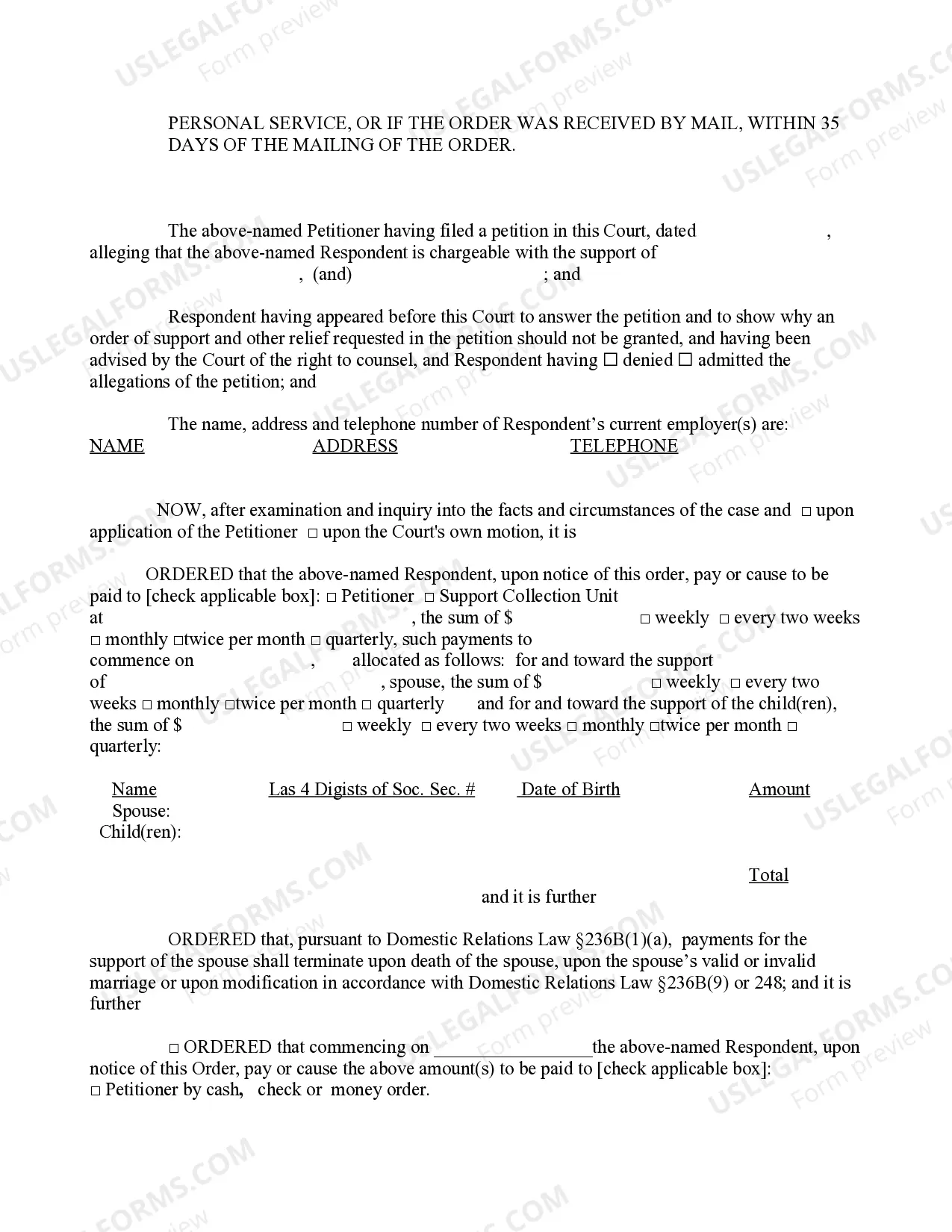 Preview Temporary Order of Support (And Referral To Support Magistrate)